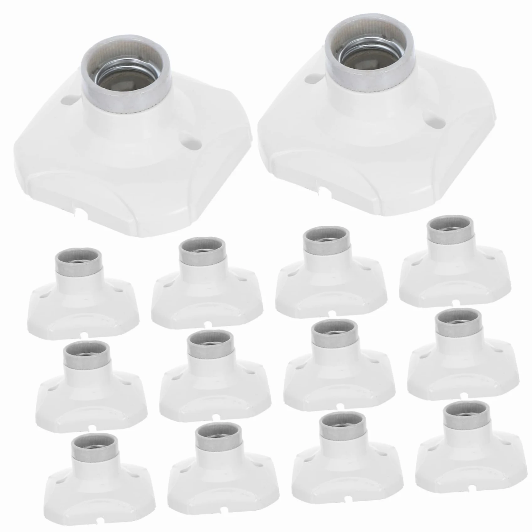 Uonlytech Portalampada E27 in Ceramica Bianca, 20 Pezzi, 250v, Installazione Facile, Base per Plafoniera e Sospensione, per Casa e Negozi