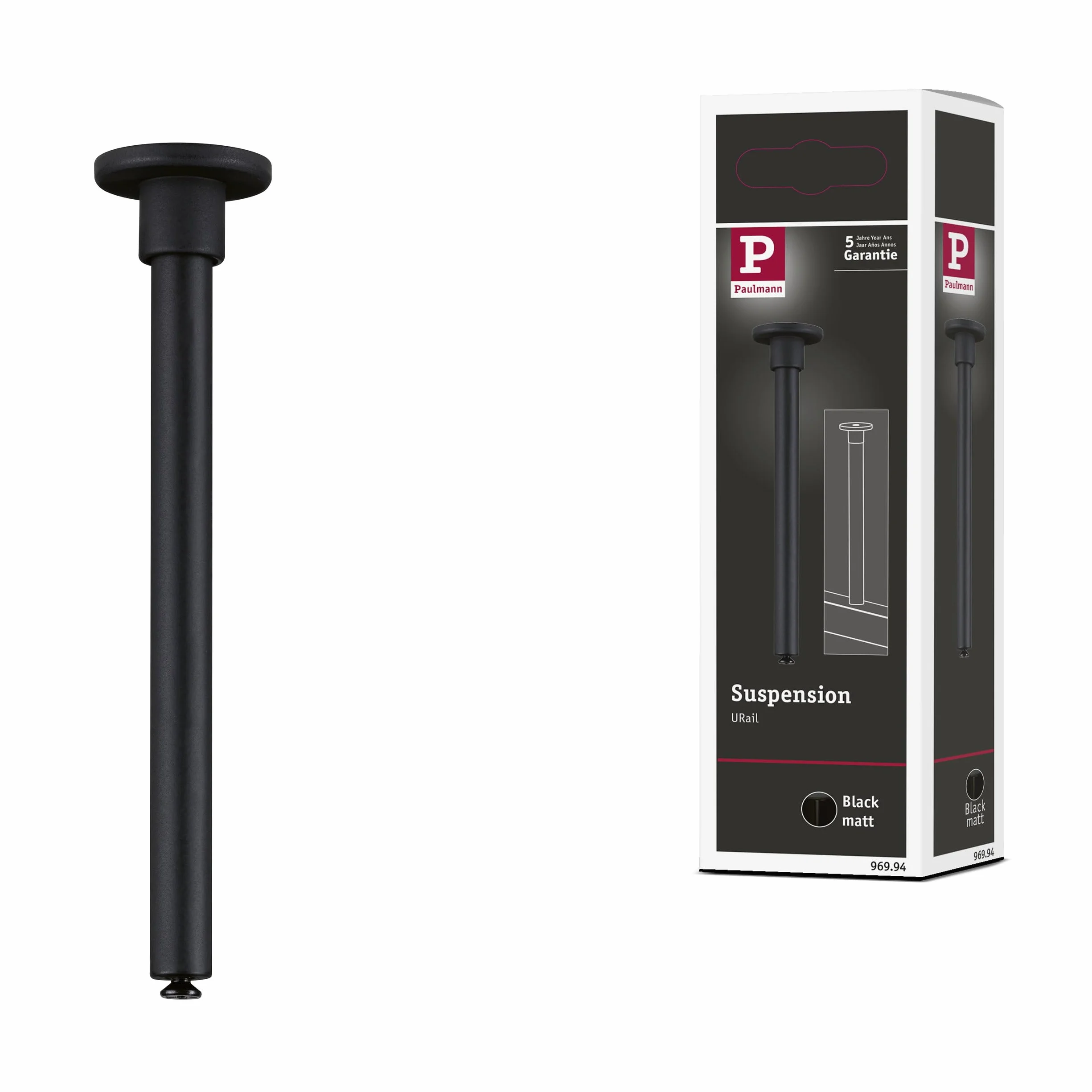 Paulmann 969.94 URail accessorio sospensione binario 23 mm nero opaco