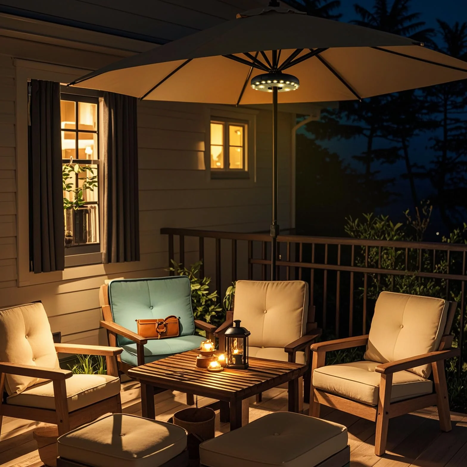 Luce a LED ricaricabile tramite USB, luce bianca fredda, illuminazione esterna senza fili per ombrelloni da giardino, paralumi da appendere e decorazione a bordo piscina