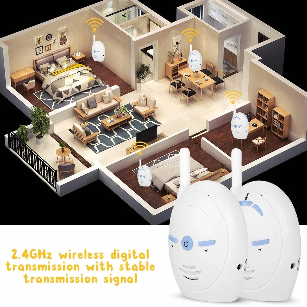 Baby Monitor Digital Audio, Sistema di Sorveglianza con Audio Bidirezionale e Allarme di Sicurezza per Casa/Bambino/Animale Domestico