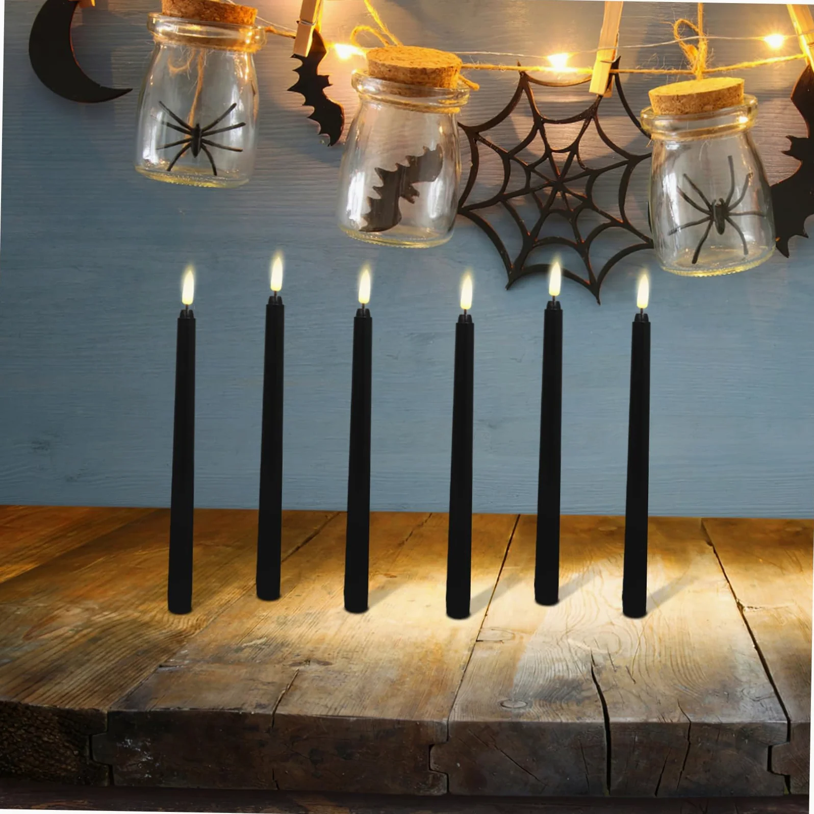 LED Nere Sicuro senza Fuoco 6 Pezzi senza Fiamma in per Halloween in Luci Decorative Design Elettronico per e Casa
