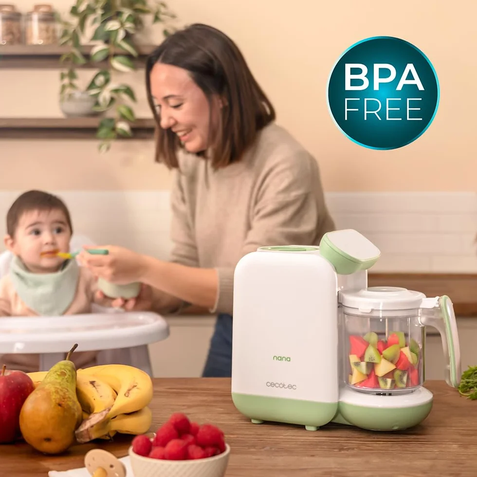 Cecotec Robot da Cucina per Bambini Nana BabyCare FoodProcessor, Frulla, Sterilizza, Riscalda Biberon, senza BPA