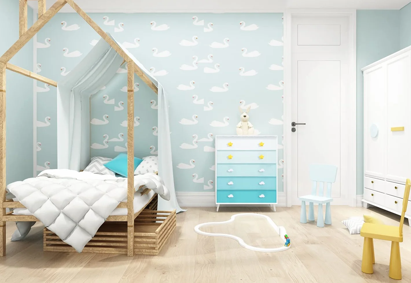 Manopole in Gomma Morbida a Forma di Cartone Animato per Bambini per Armadietti (nuvola)