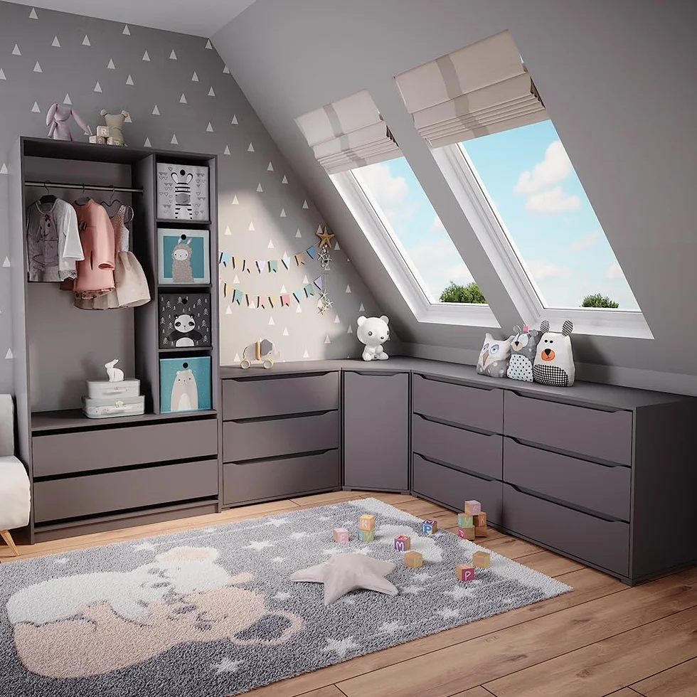 Vicco Armadio per bambini Elmo 100x200 cm 2 cassetti