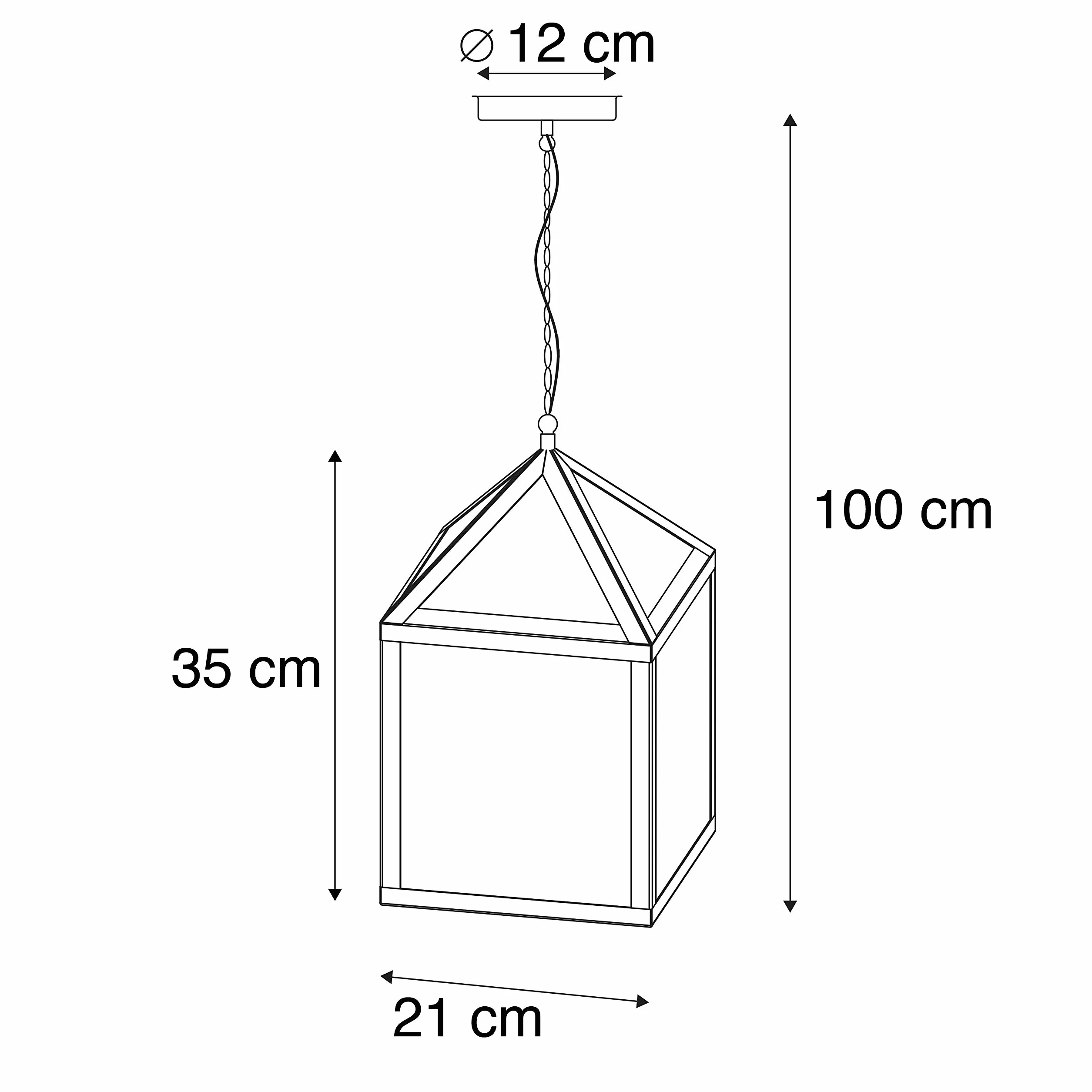 Qazqa amsterdam - Lampada a sospensione rustico - 1 luce - L 210 mm - Nero - Moderno,rustico - Illuminazione esterna
