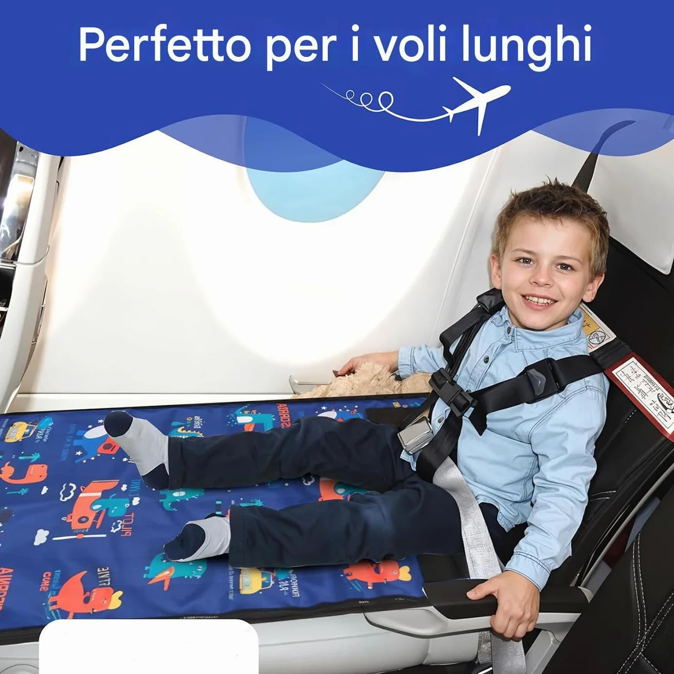 Generico Lettino Aereo per Bambini Estensione Sedili Aereo da Viaggio Amaca Portatile Campeggio Spiaggia Volo