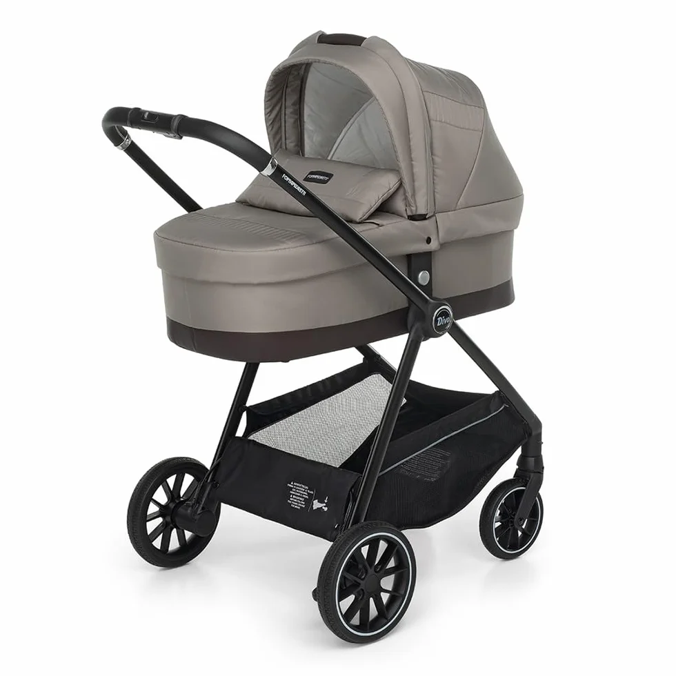 Foppapedretti Trio Divo I-Size, System Modułowy dla Dzieci, Gondola Wózek i Fotelik Samochodowy I-Size, Składany, Zgodny z ECE R129, Lekki