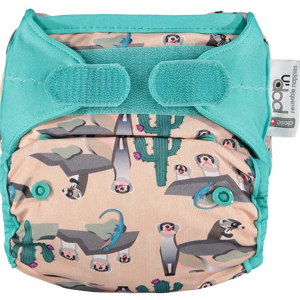 Pannolino in bambù con chiusura Aplix taglia unica dalla nascita al vasino design Furetto