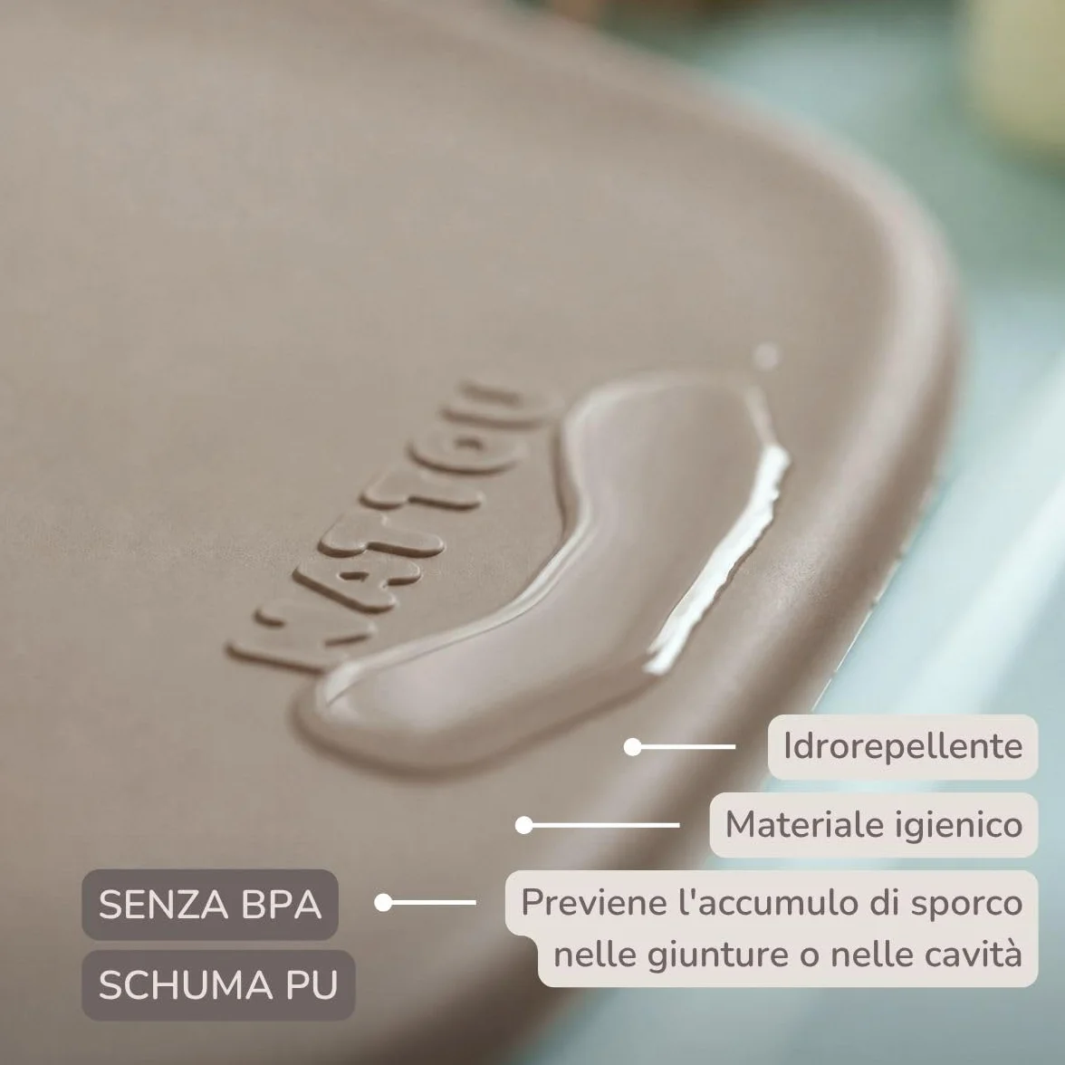 Nattou Cambiador de suave espuma de PU, lavable, 50 x 70 cm, Softy, Taupe