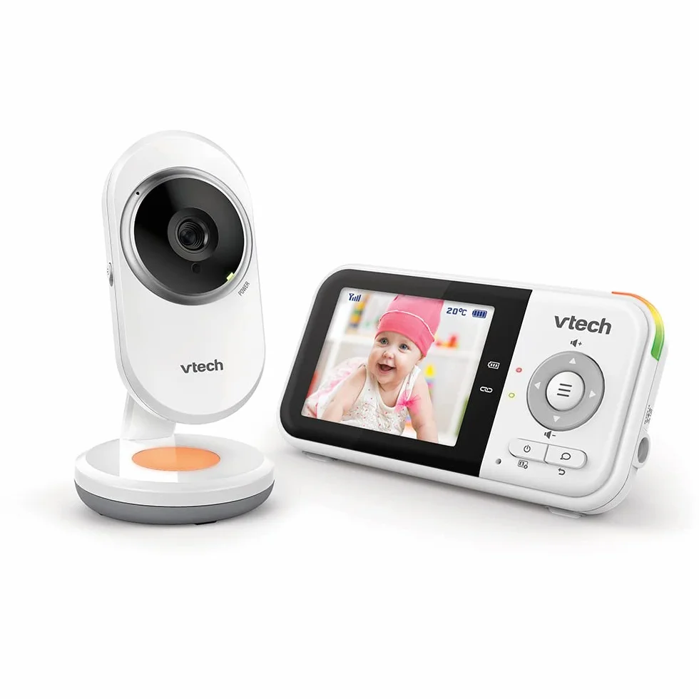 VTech Baby monitor BM3254 con videocamera, schermo LCD 2,8 pollici, luce notturna colori, comunicazione bidirezionale