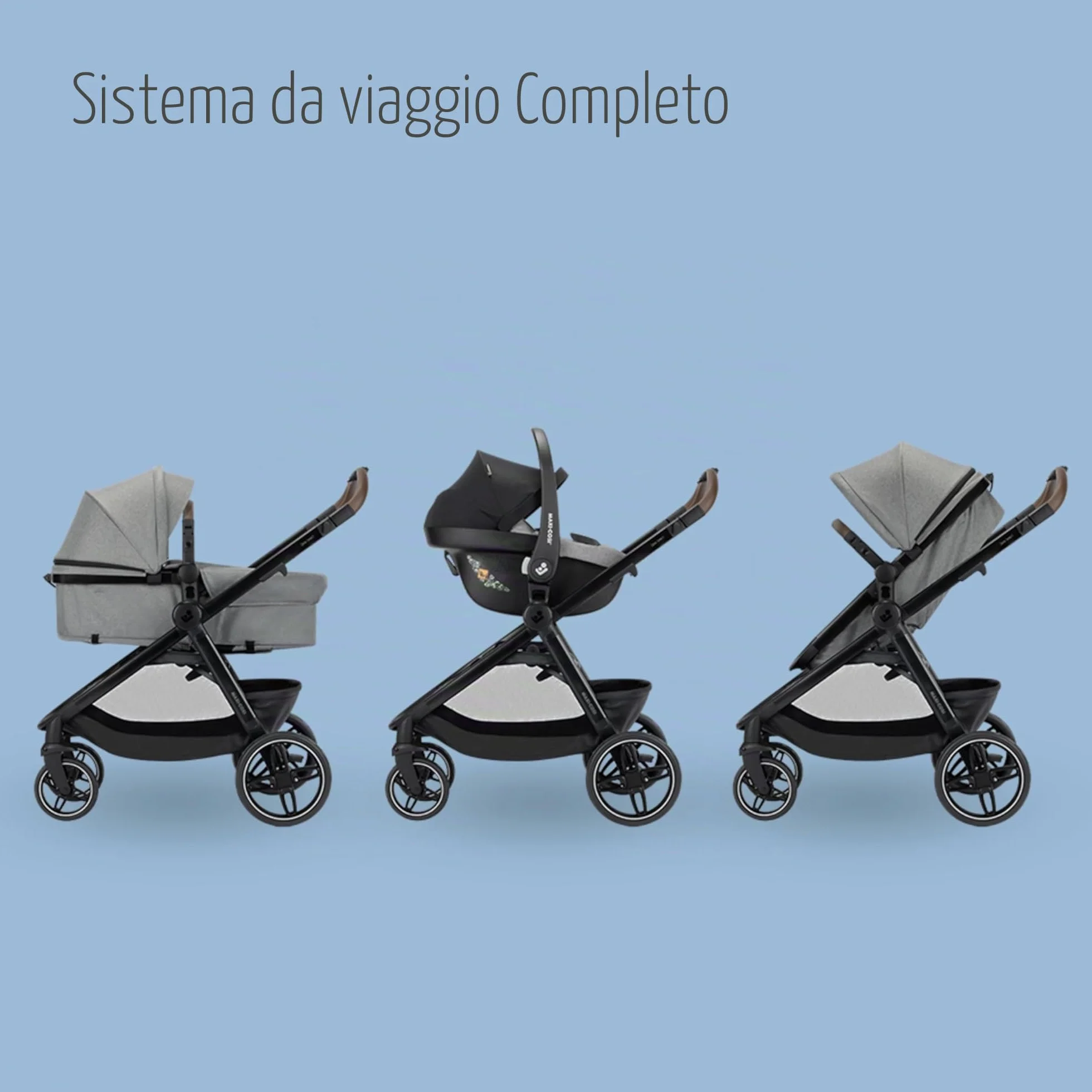 Maxi Cosi Zelia Select Trio Passeggino Trio 0-4 anni 0-22 kg CabrioFix S i-Size Grigio