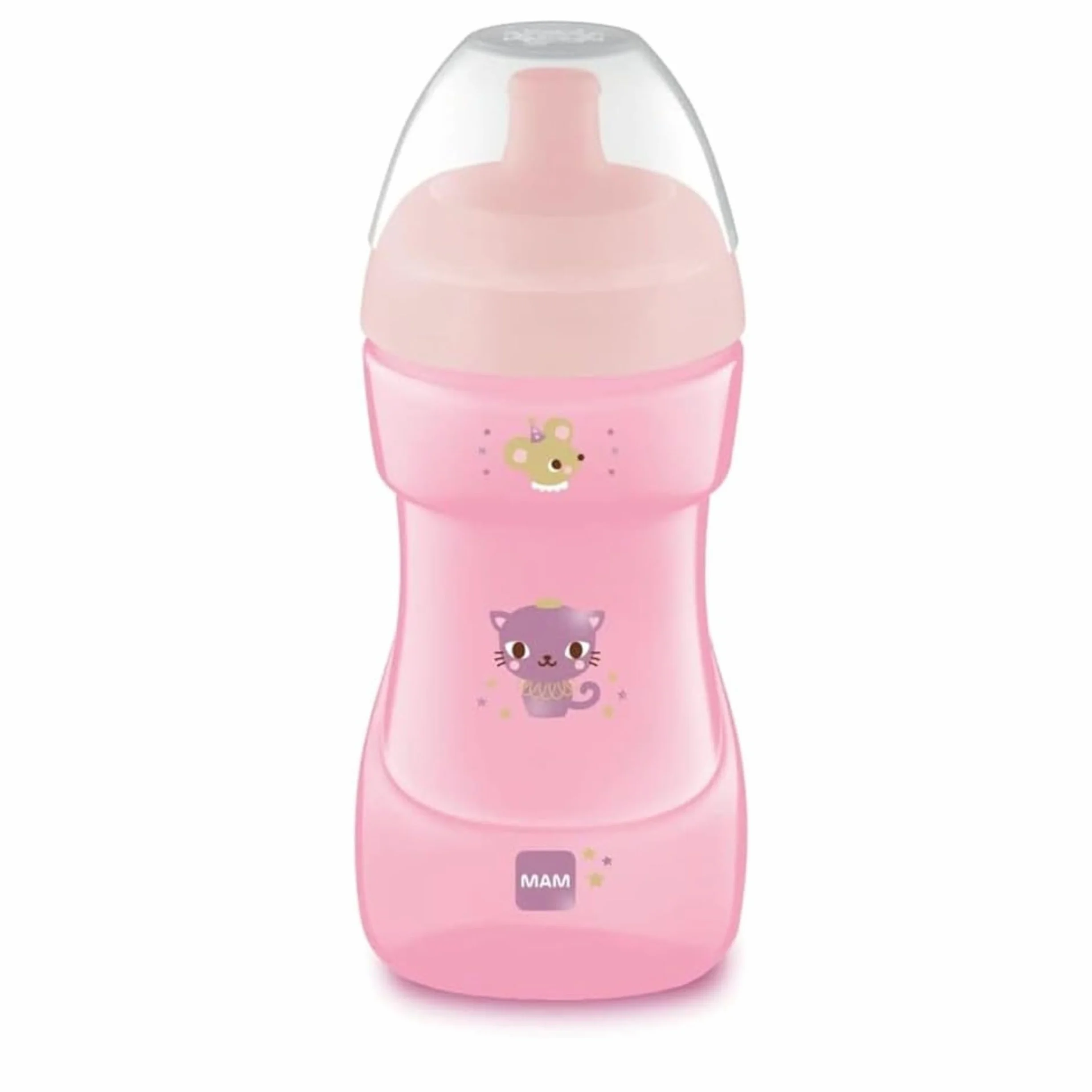 MAM Sports Cup Biberon bambini 330 ml, Rosa, beccuccio anti-goccia per neonati 12+ mesi