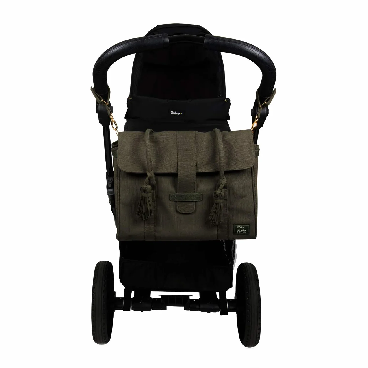 Eco by Naty Nappy Bag Green GOTS Certified Organic Cotton Magnetic Closure