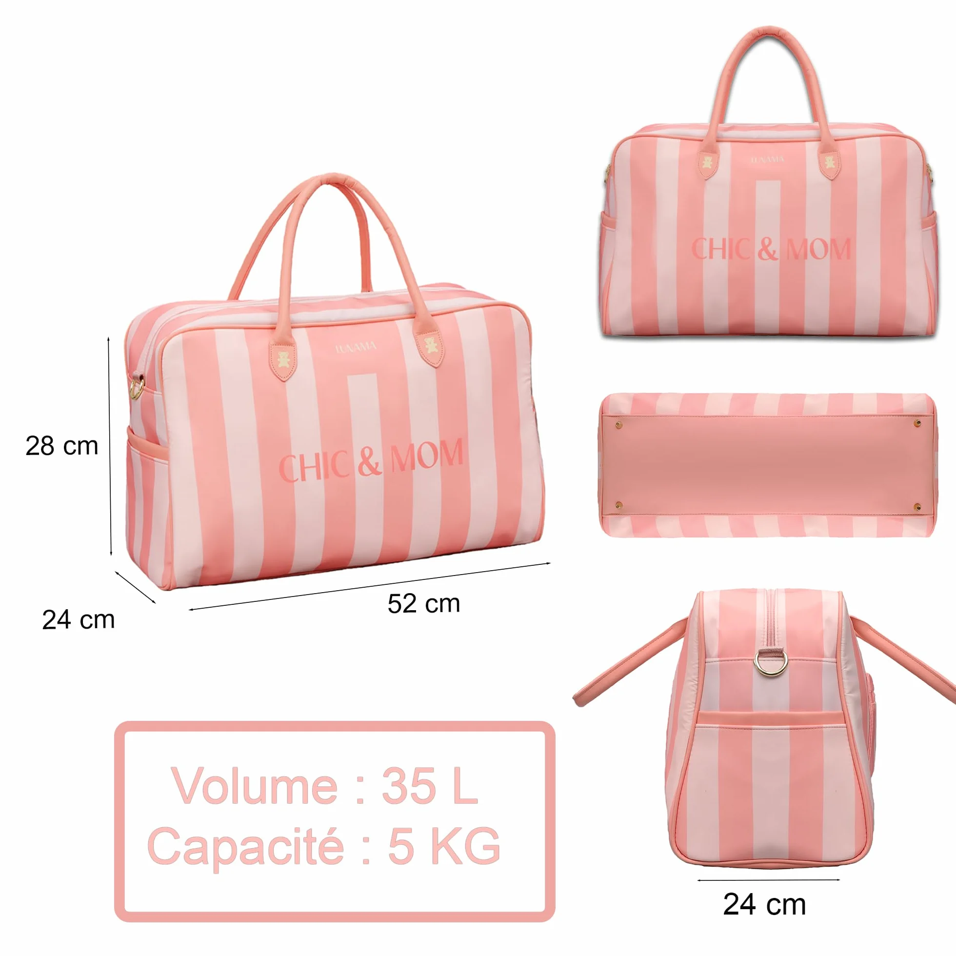 Borsa fasciatoio per neonati di grande capacità - Valigia premaman e Mommy Bag - Borsa da viaggio termica per passeggino con scomparti regolabili