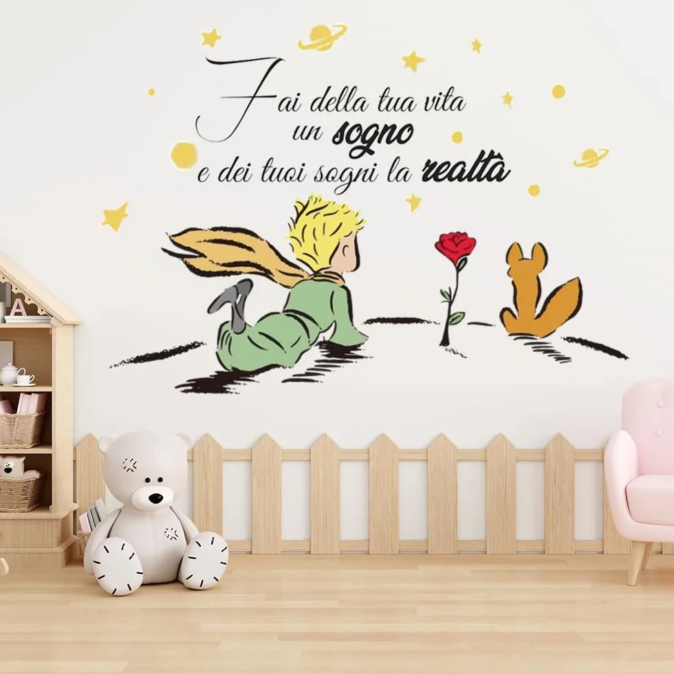 Adesivo Murale Piccolo Principe Fai della tua vita un sogno e dei tuoi sogni la realtà Adesivi Murali Da Parete Camera Da Letto Cucina Soggiorno