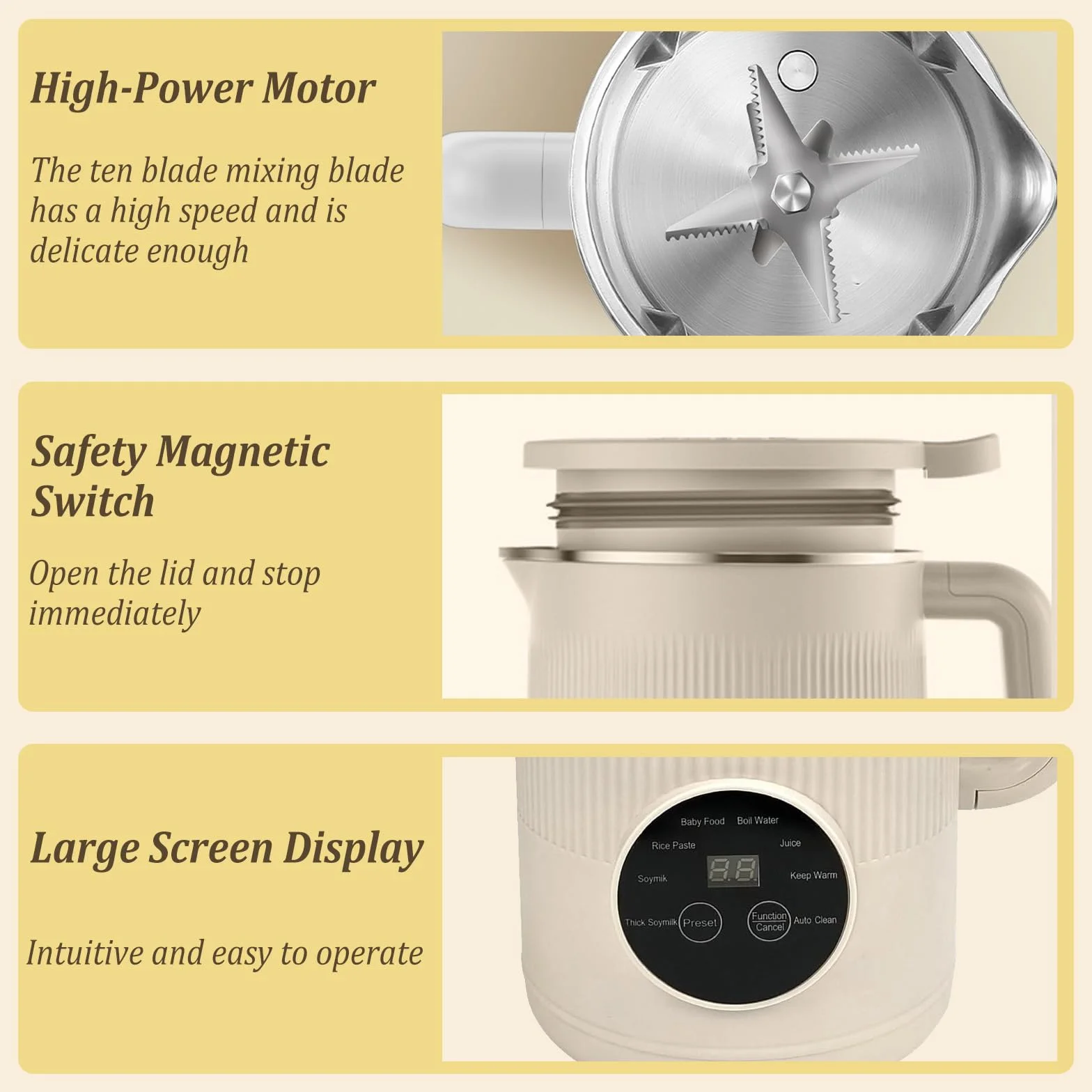 Macchina per latte di noci 8 in 1, robot da cucina 1200 ml, acciaio inox autopulente