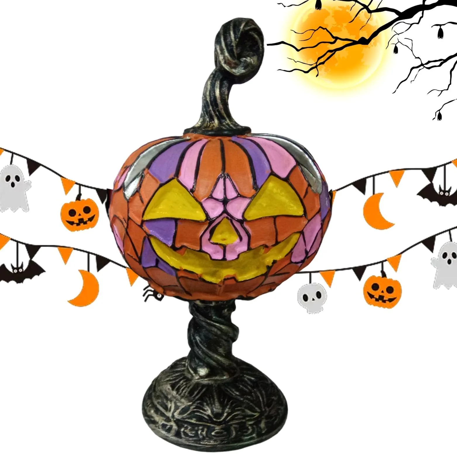 Generico Lampada a forma di di Halloween Luce LED Halloween Per Comodino | Lampada Da Comodino Per Creare Atmosfera Autunnale Nella Casa Soggiorno Camera E Feste Halloween