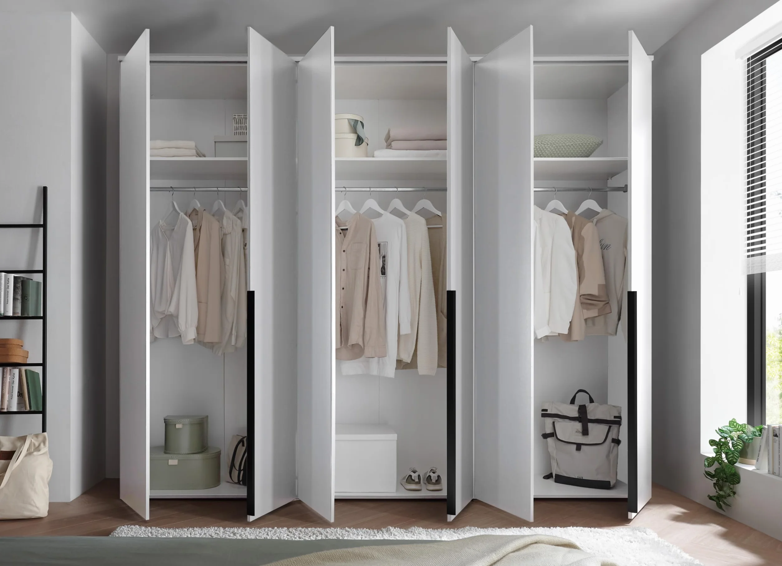 AVANTI TRENDSTORE Civiasco armadio a 6 ante battenti laminato bianco 270x225x52 cm