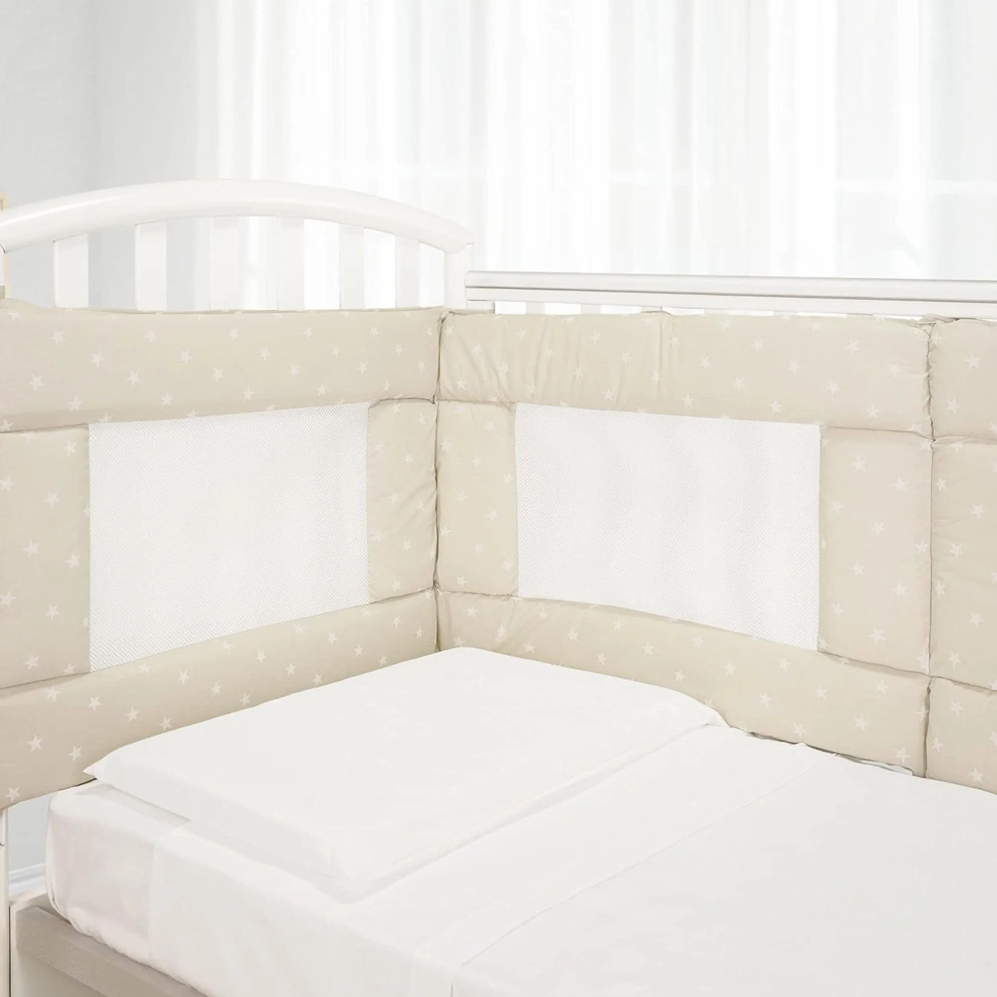 Paracolpi Lettino Ad Alta Traspirazione Baby Air Mesh Fantasia Beige