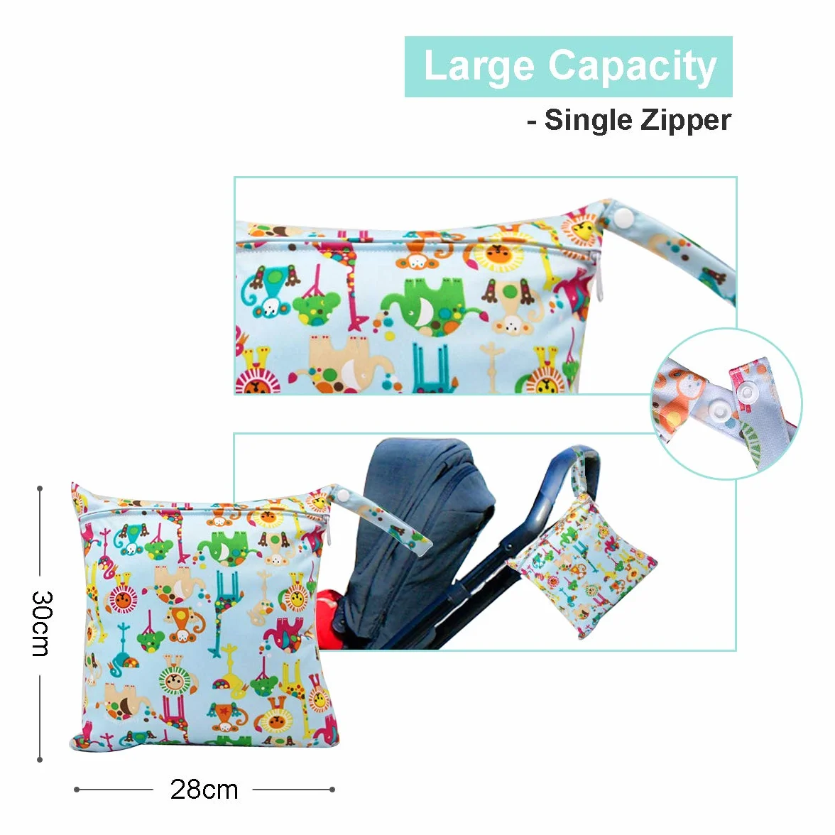 Wetbag Pannolini Riutilizzabile, Borsa Pannolini Lavabile con Zip Impermeabile, 3 Pezzi, Giallo