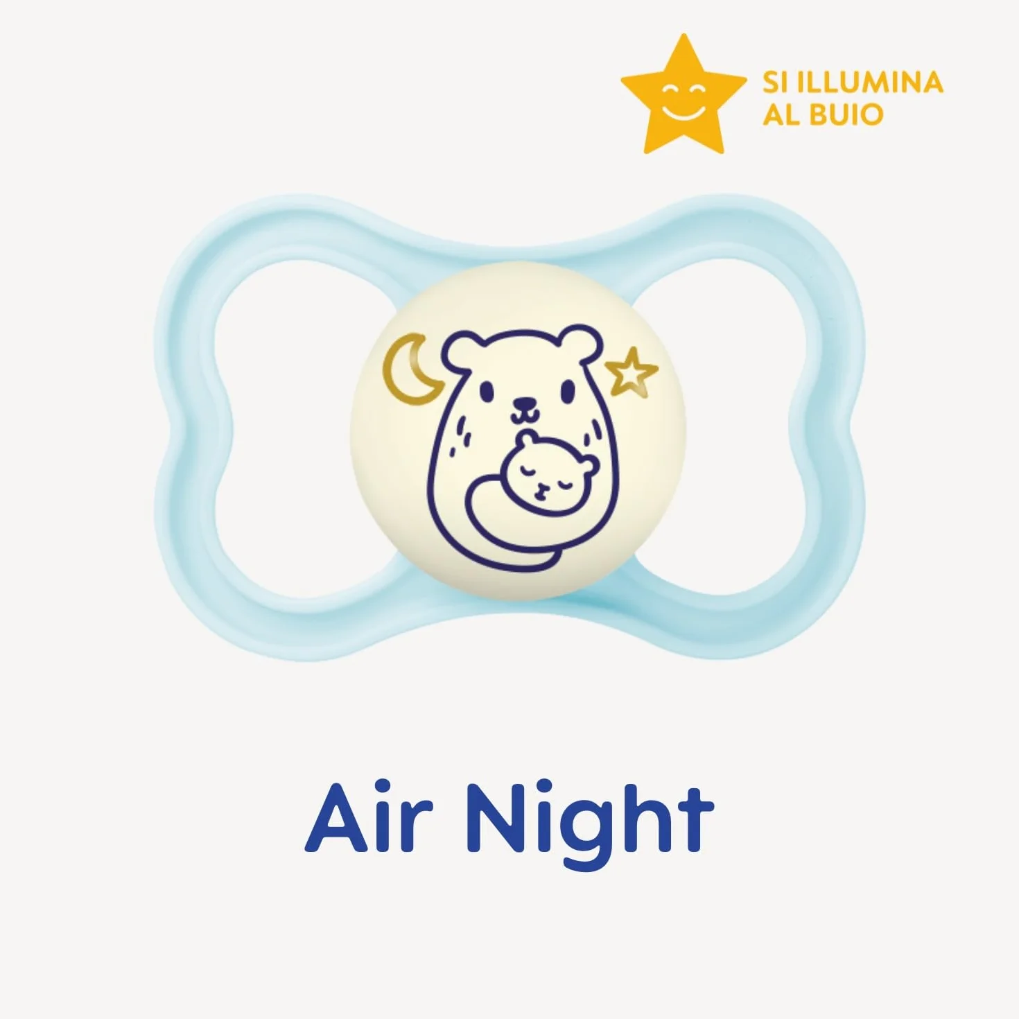 MAM Air Night Succhietto 6-16 Mesi Set da 2, Ciuccio che si illumina al buio per pelli sensibili, Rosa/Lilla