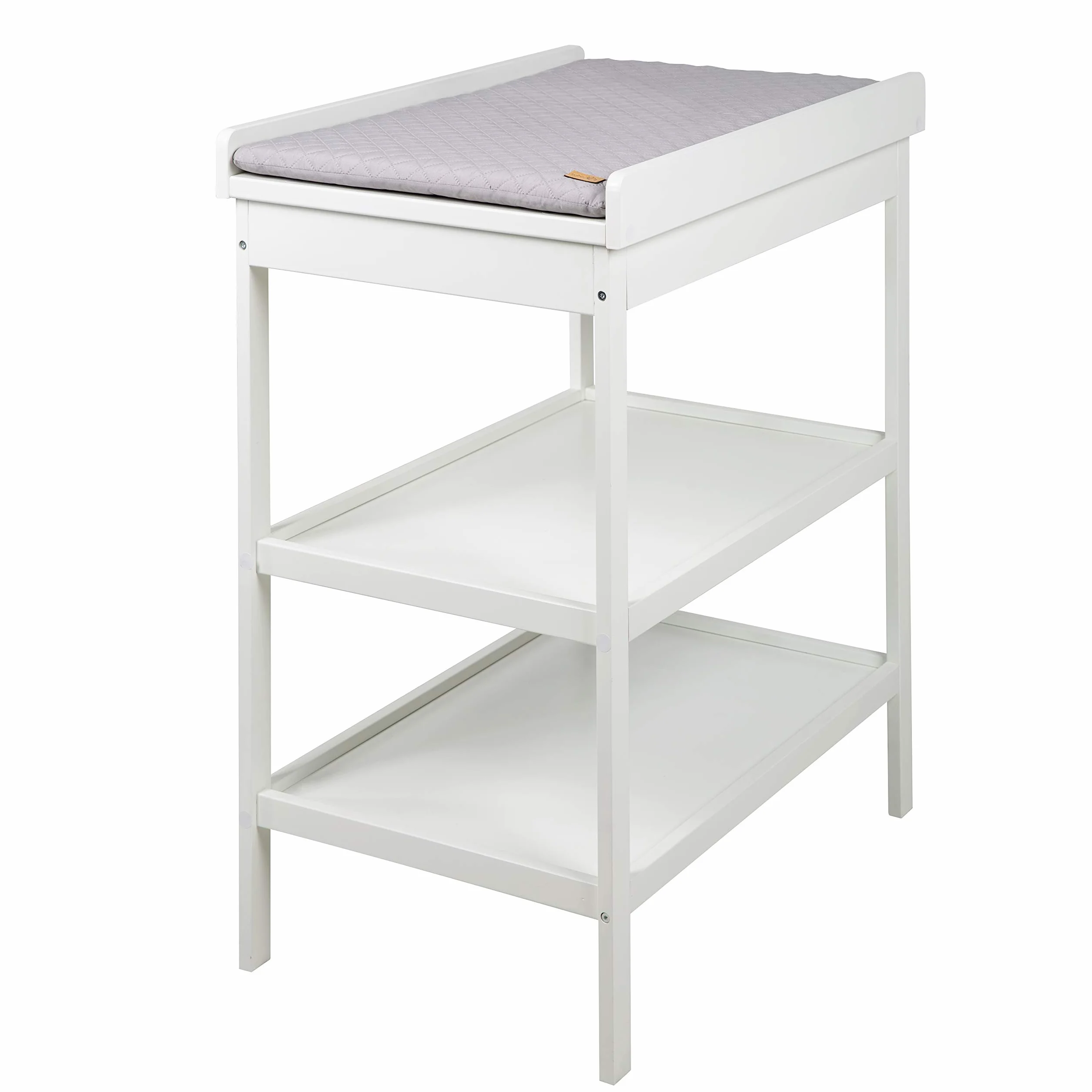 roba Fasciatoio Style Salvaspazio z Materassino Grigio Idrorepellente, Legno Bianco