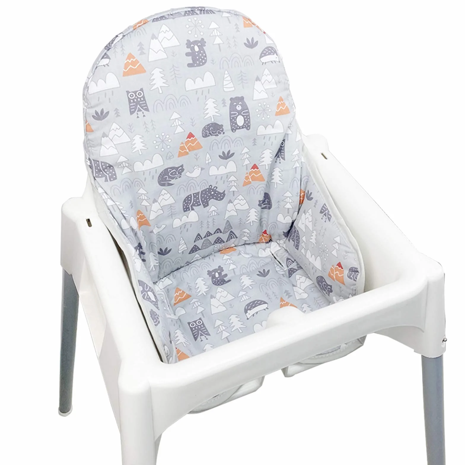 Ikea Antilop Copri Seggiolone Cotone Foresta Pieghevole Cuscino per Bambini Grigio