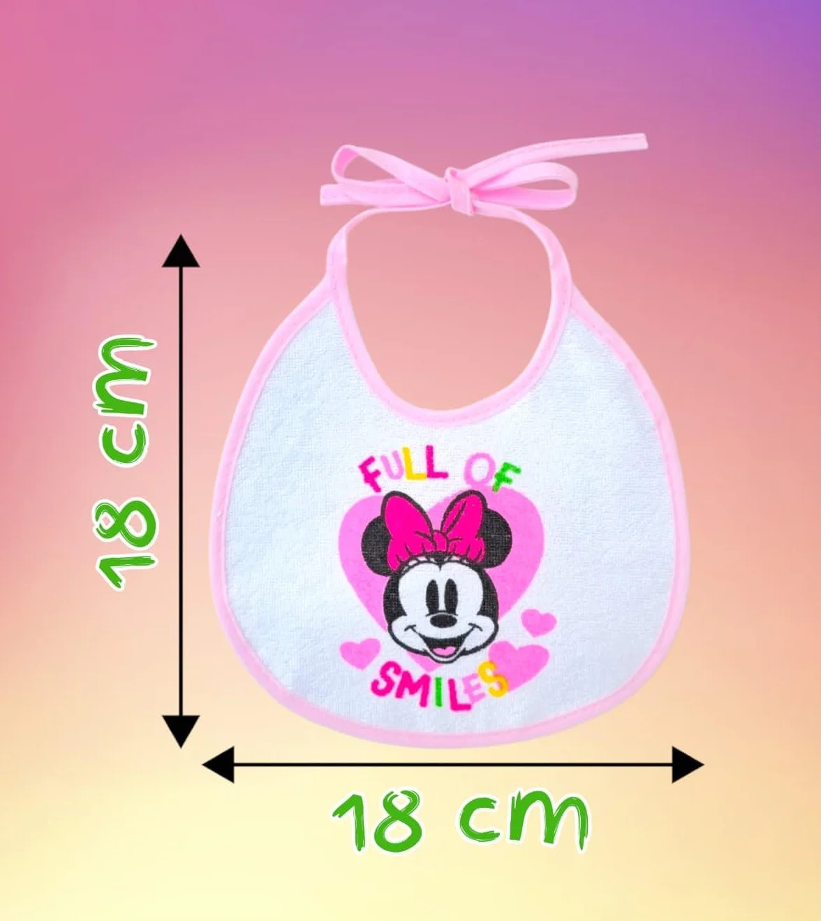 Ellepi Bavaglini Neonato Disney 6 Pezzi Minnie Topolino 100% Cotone Retro Impermeabile