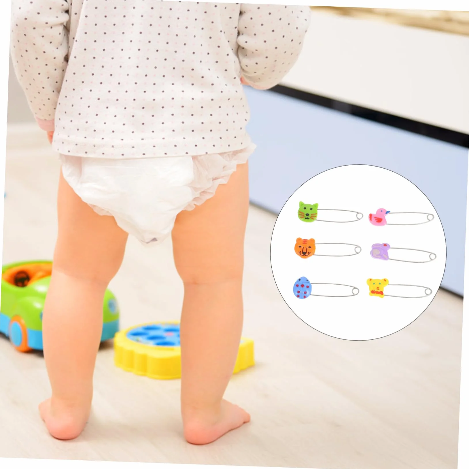 Toyvian Spille di Sicurezza 30 Pezzi Acciaio Inossidabile Resistenti Lavaggio Lavatrice per Pannolini