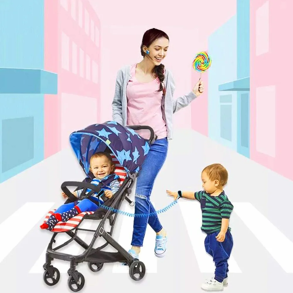 Bracciale Sicurezza Bambino Anti-Perso Portatile Blu, Primi Passi Cintura Mano