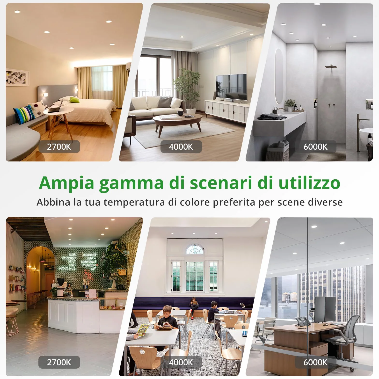 HOMEOW Faretti Led da Incasso per Cartongesso 7W, Diametro Foro 75-90mm, 24mm Ultrasottili, IP44 Faretti Led Soffitto, Regolabile Caldo 2700K, Neutro 4000K e Freddo 6000K, Non Dimmerabile, Set di 20