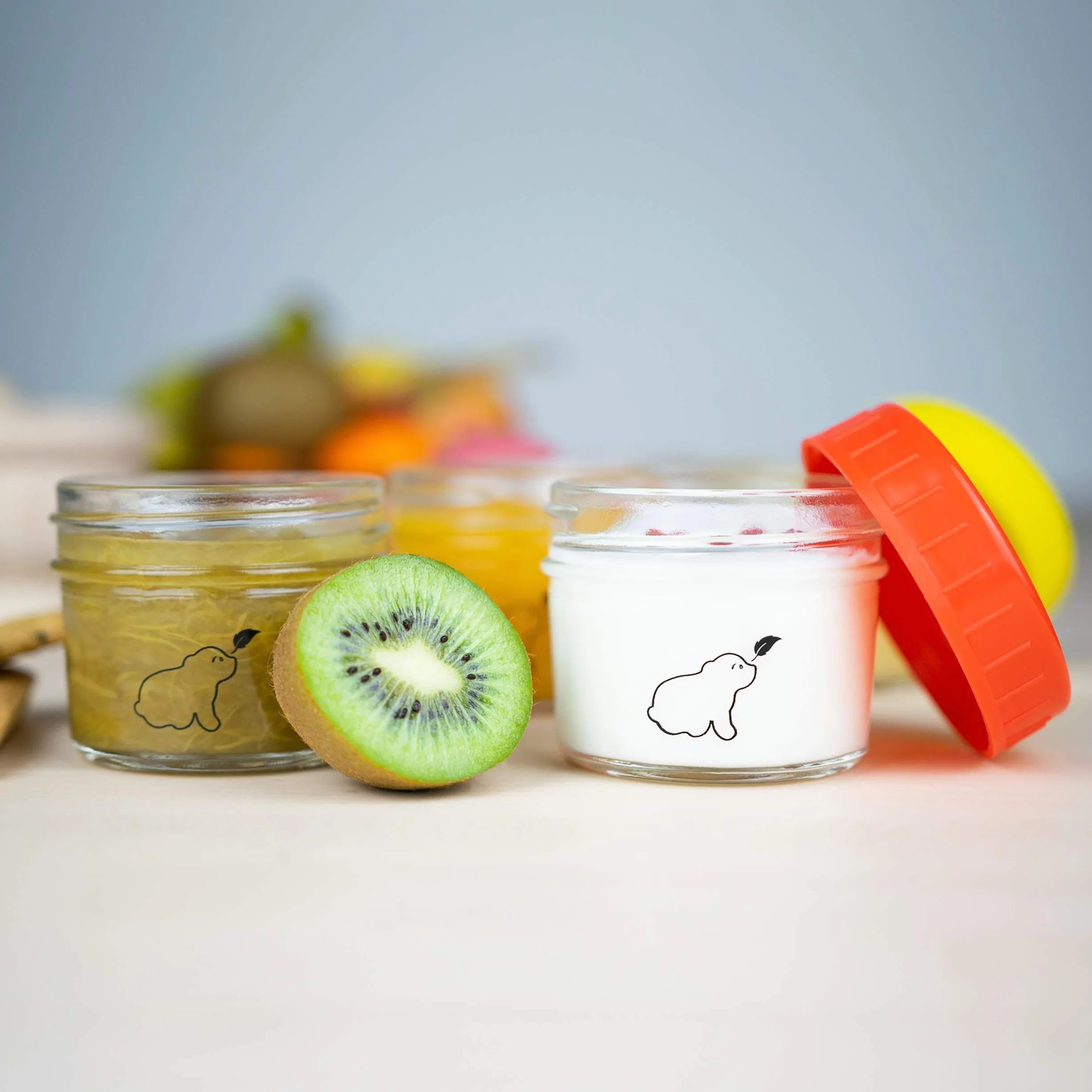 Contenitori Alimentari Vetro Ermetici 120ml 12pz per Pappa Neonati Lavastoviglie Freezer Microonde Privi di BPA