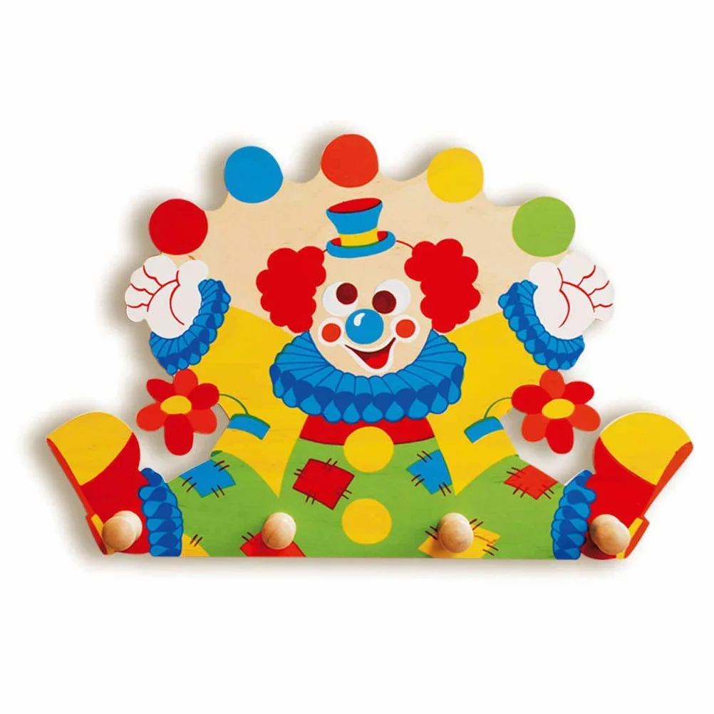 Dida Clown Attaccapanni da Parete in Legno per Bambini Cameretta Stile Montessori