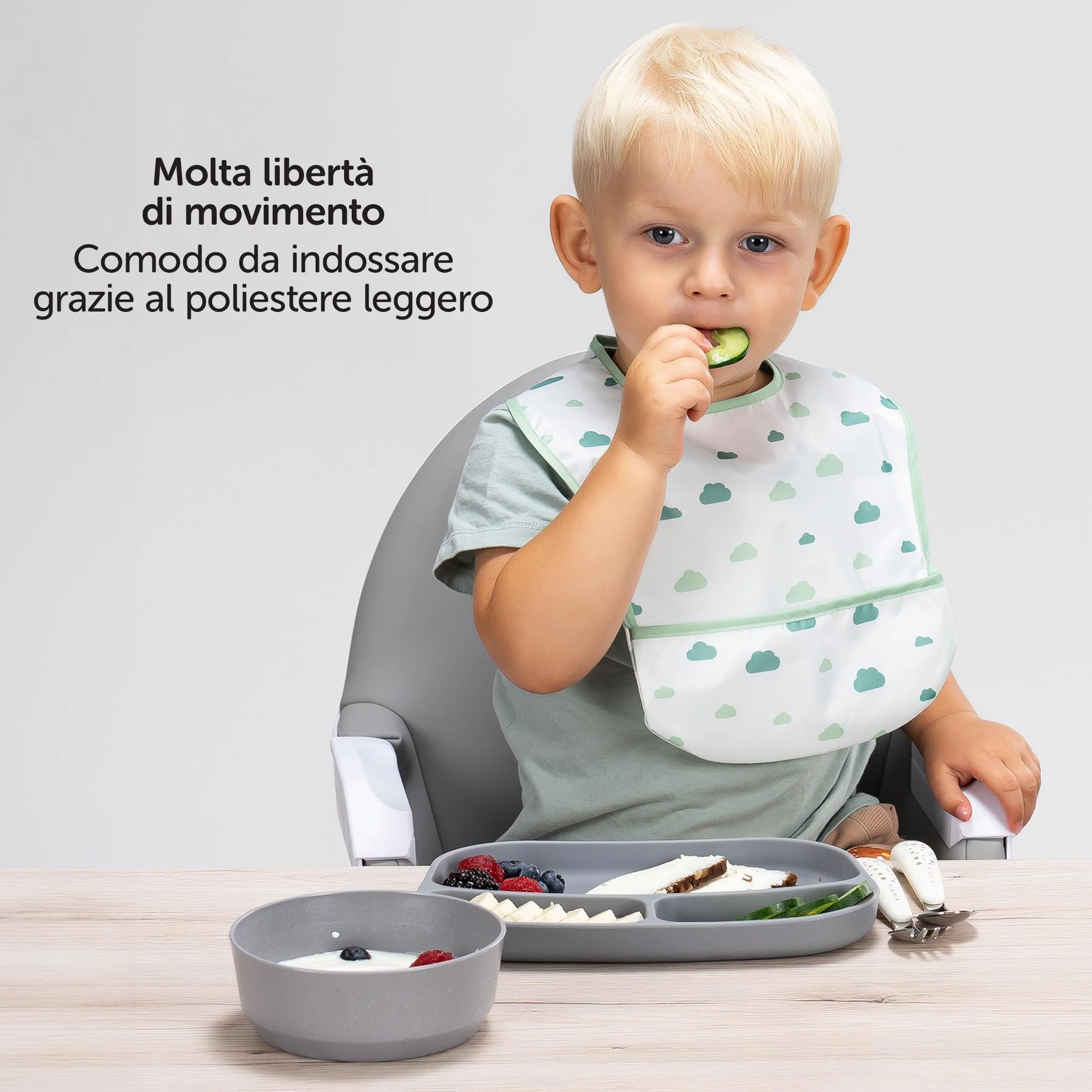 MiaMia Bavaglini Neonato Impermeabili 5pz Bavette con Tasca Chiusura a Strappo Testato OekoTex 100 Lavabile Verde