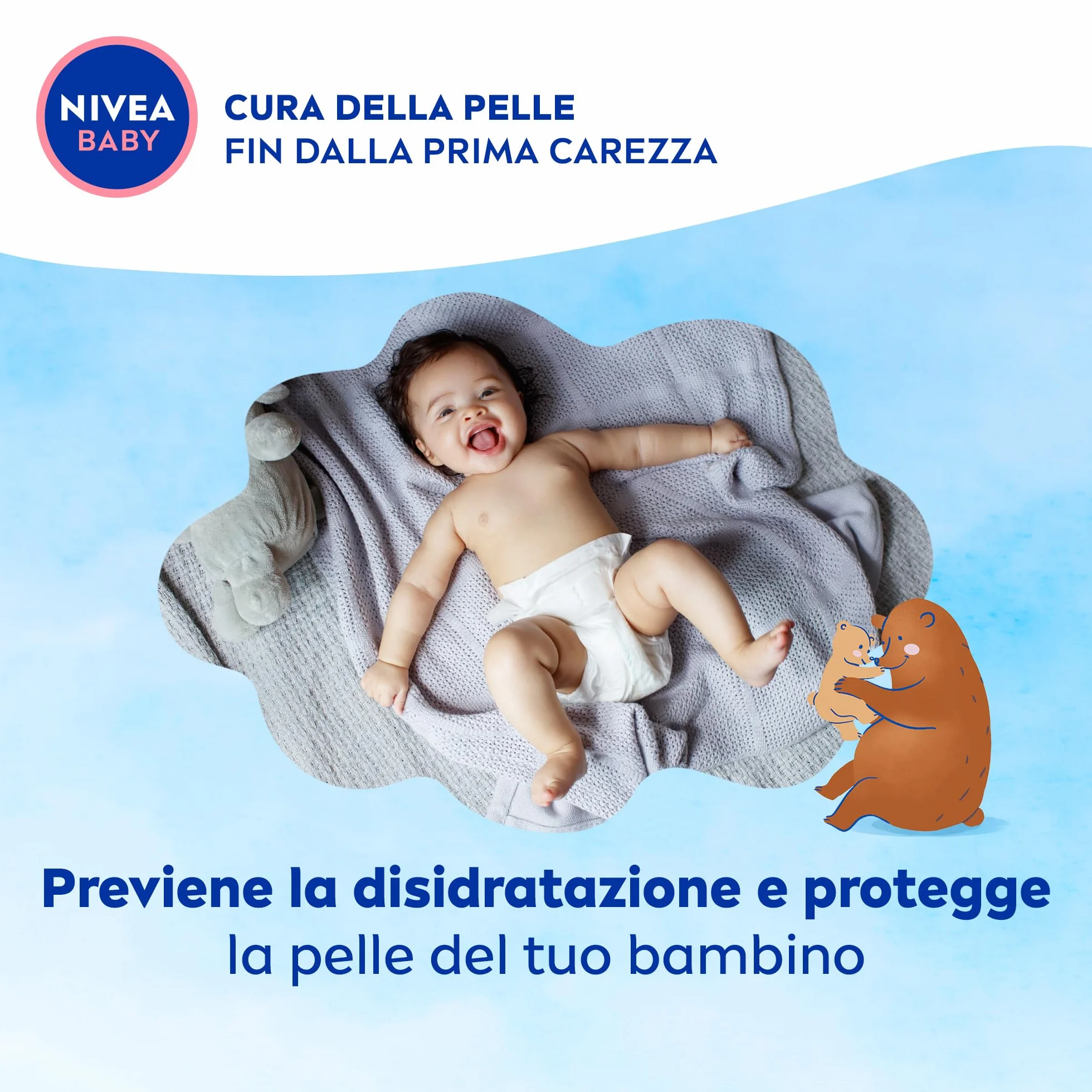 NIVEA BABY Viso & Corpo Crema Soffice 200ml, Crema corpo bambini idratante e nutriente, Crema viso neonato con Latte di Mandorla e Vitamine