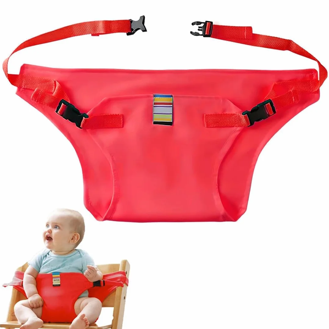 Cinturino di Sicurezza Universale per Seggiolone Pappa, Seggiolini Sicurezza Bambini con Cinghie, Rosso