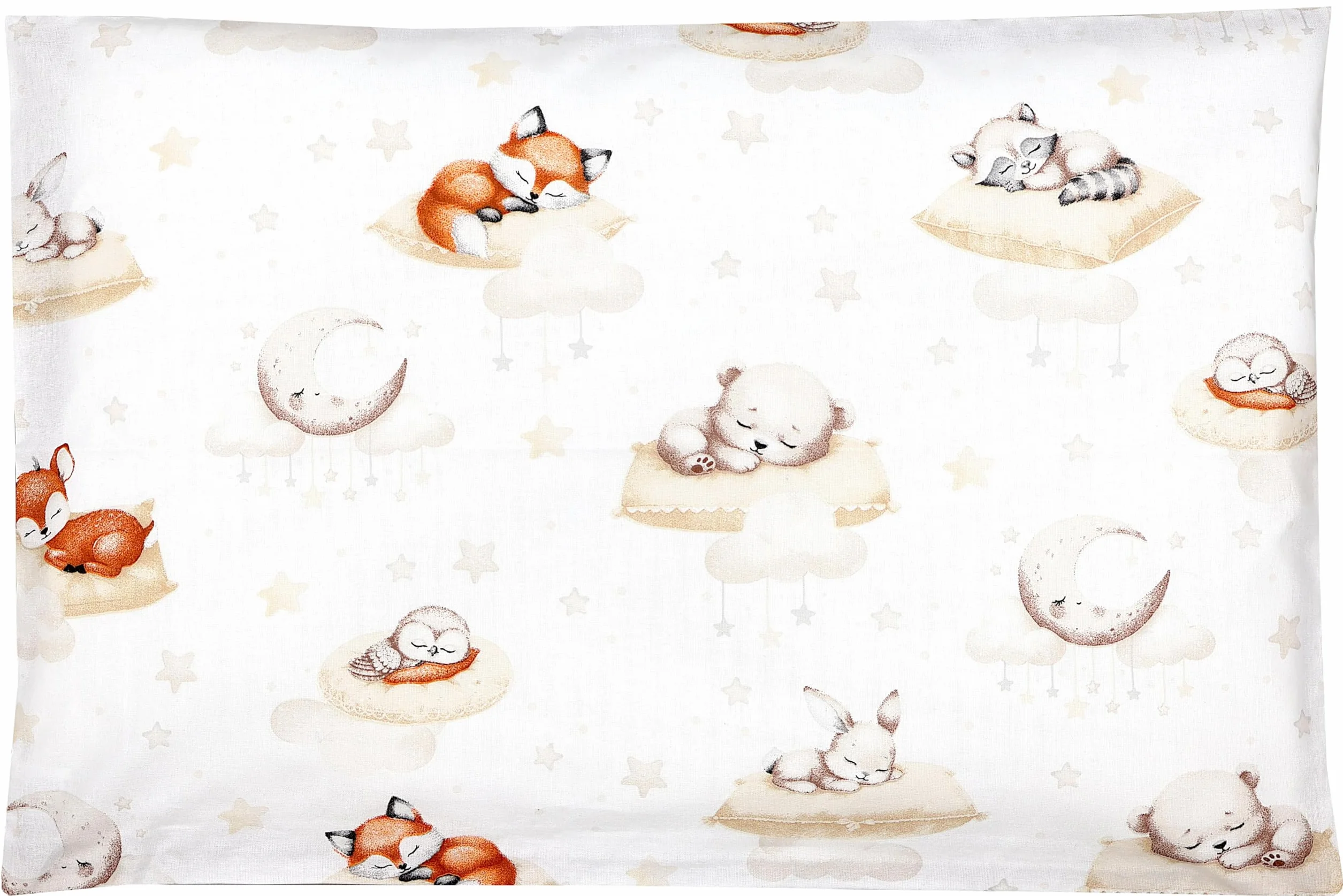 TupTam Federa per Cuscini Bambini Motivi Decorativi Cuccioli addormentati Beige 40 x 60 cm