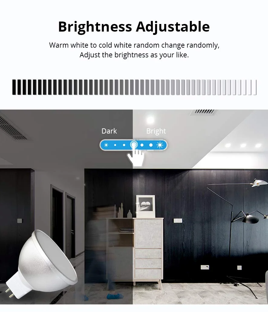 BENEXMART Gu5.3 - Lampadina LED MR16 12 V WiFi Alexa Google Home Assistant IFTTT Tuya Smart Life App telecomando RGB LED dimmerabile, bianco, GU5.3, 5.00W