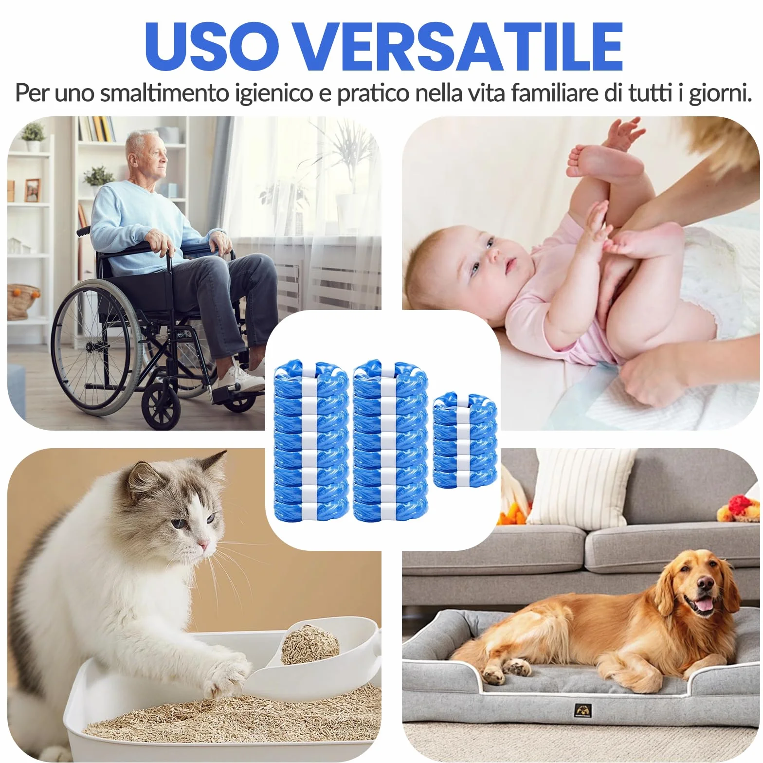 Sacchetti Mangiapannolini Antiodore Inodore Addensata 21 Pezzi Compatibili con Maialino Foppapedretti Tommee Tippee Twist & Click Simplee Tec Litter Locker