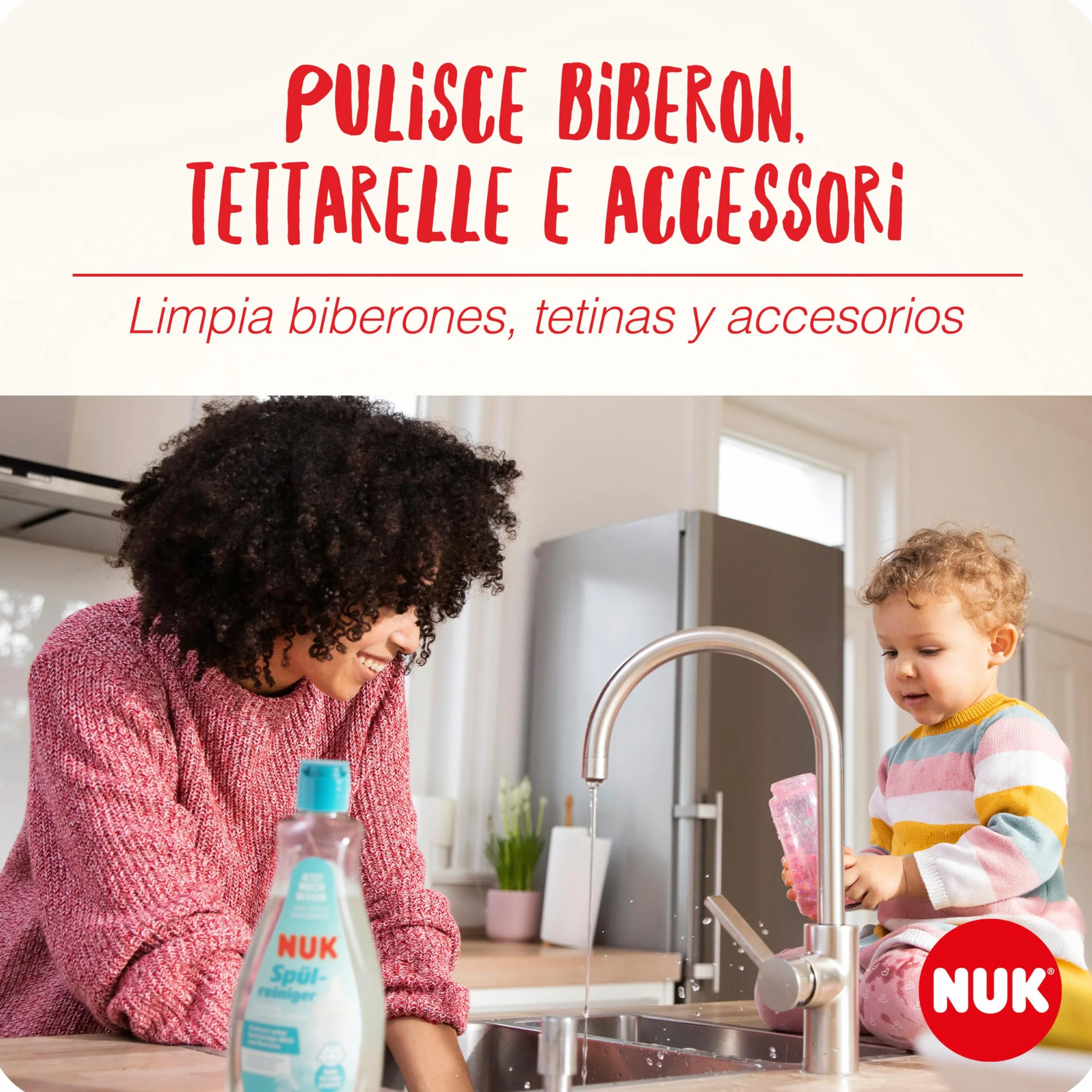 NUK Detergente per Biberon 500 ml pH Neutro Senza Profumo Confezione da 3