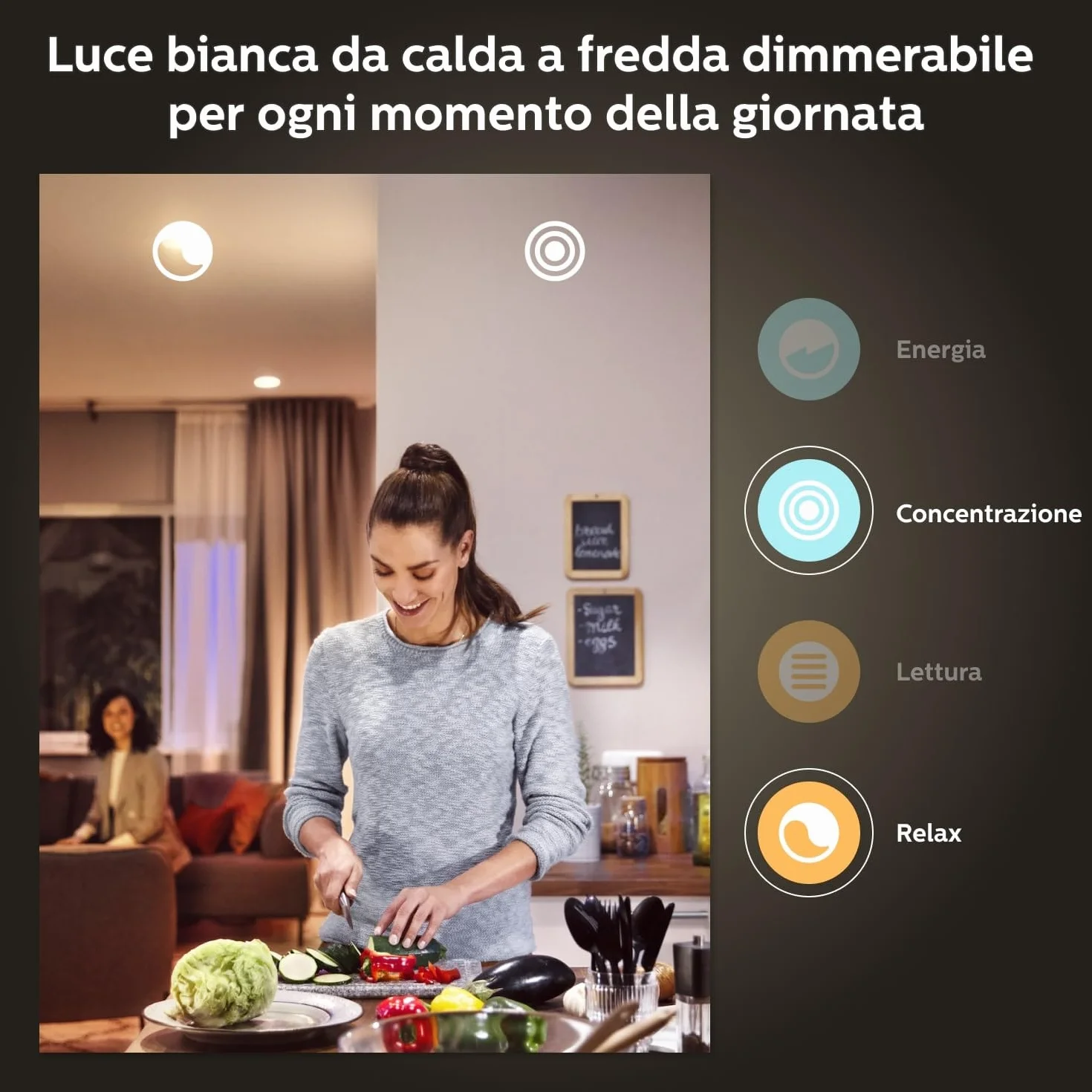 Philips Hue White and Color Ambiance Lampadina Smart LED, Attacco E27, Luce Bianca o Colorata, 6.5W, confezione da 4