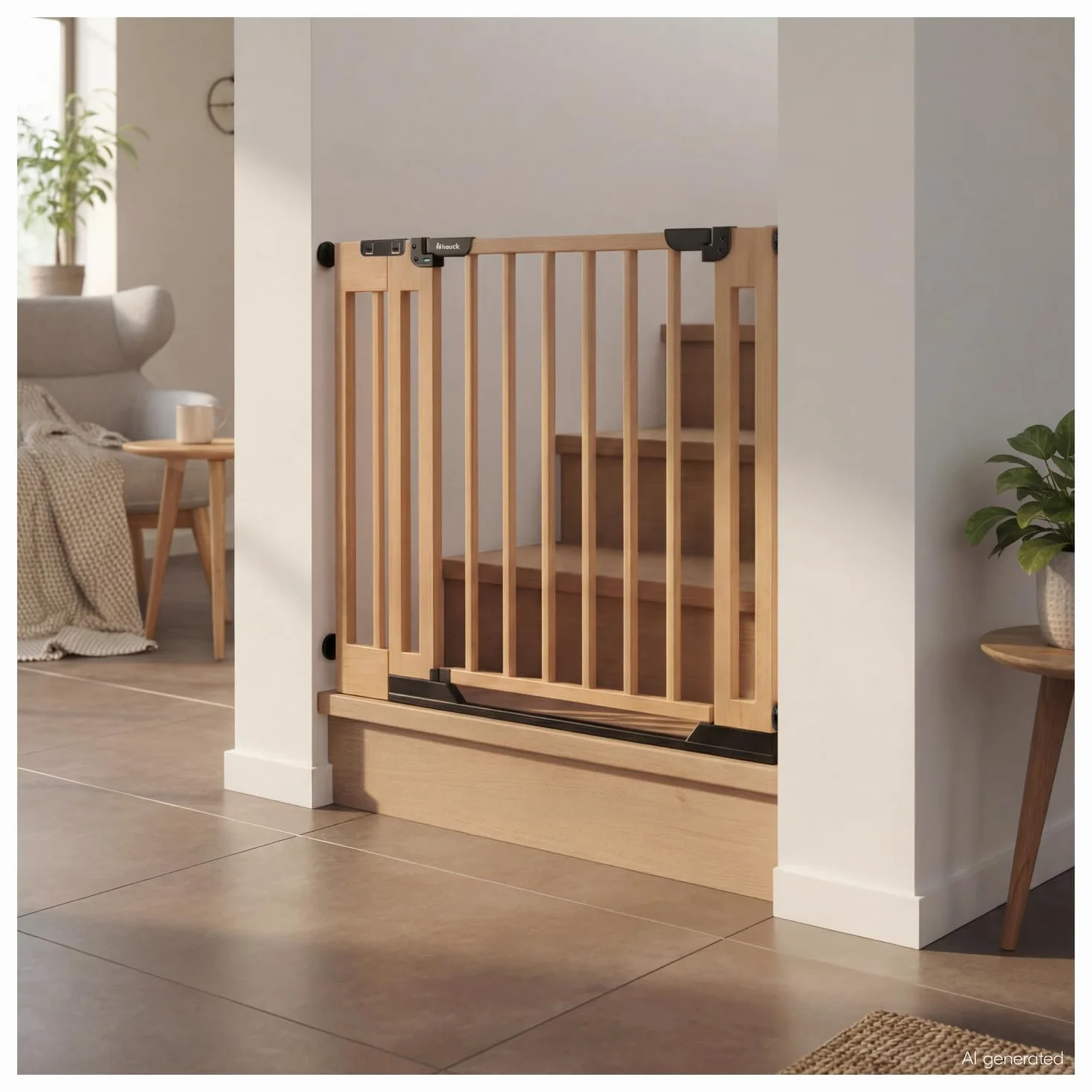 hauck Estensione da 15 cm Compatibile Cancelletto di Sicurezza Clear Step Easyclose Eco, Legno di Faggio - Accessorio per Cancellino Bambini e Cani