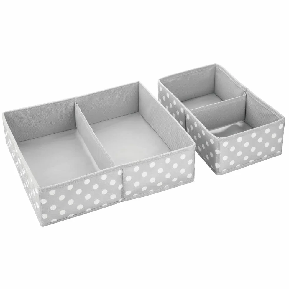 mDesign Set 2 Pieghevoli Organizer Armadio Contenitore Fibra Sintetica Grigio/Bianco