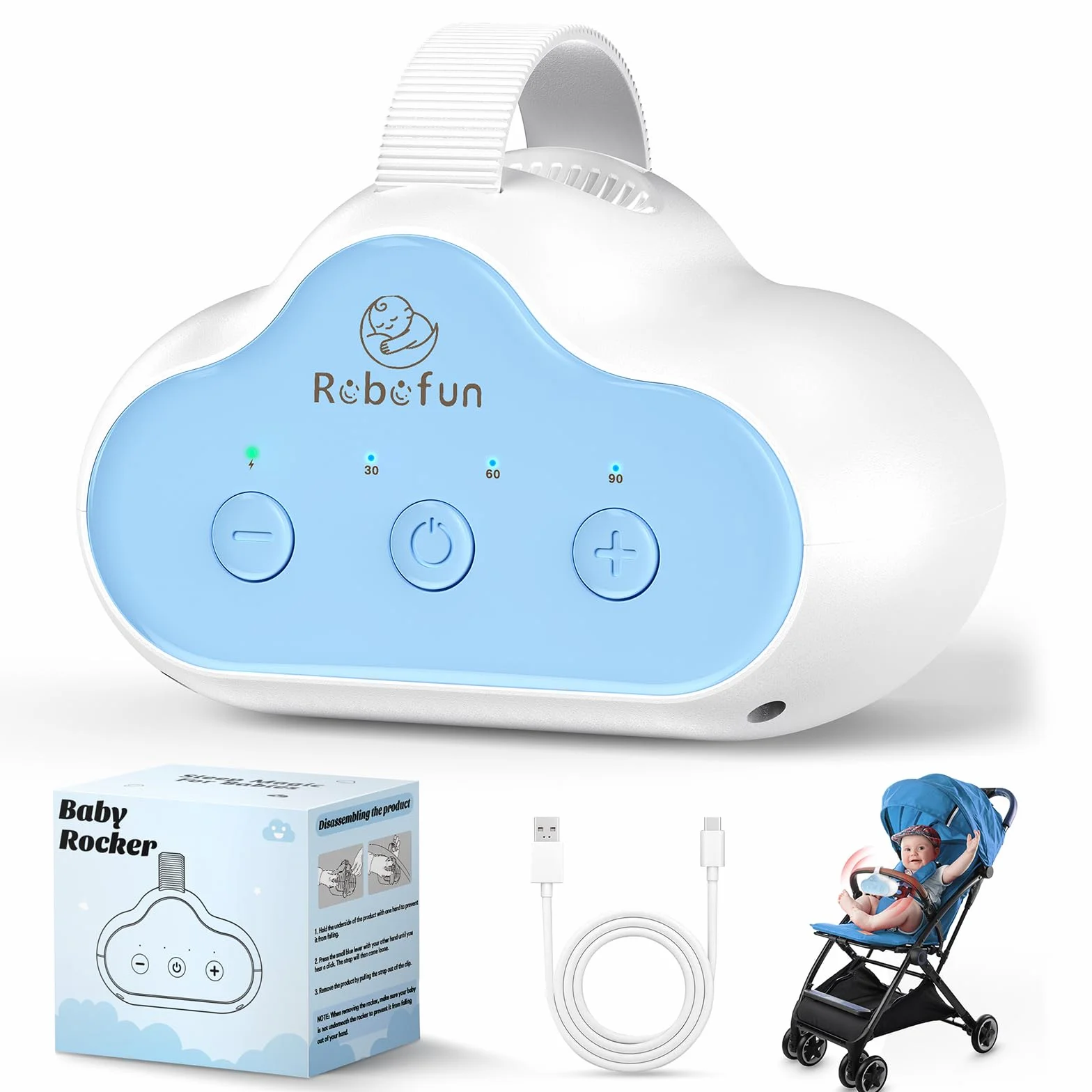 Robofun Passeggino Rocker Originale Dispositivo Automatico per Cullare con Timer Universale