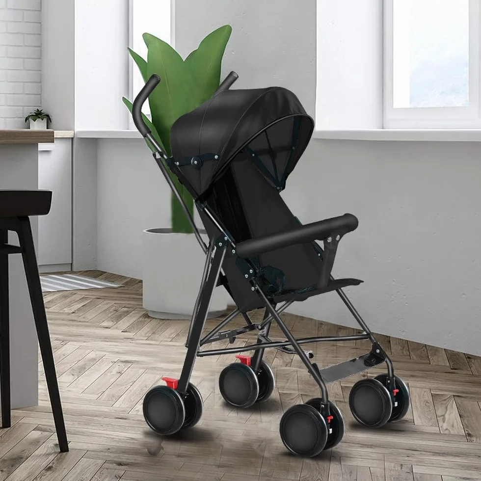 Passeggino Leggero Telaio Multiposizioni 6 Mesi 4 Anni 25 Kg Nero