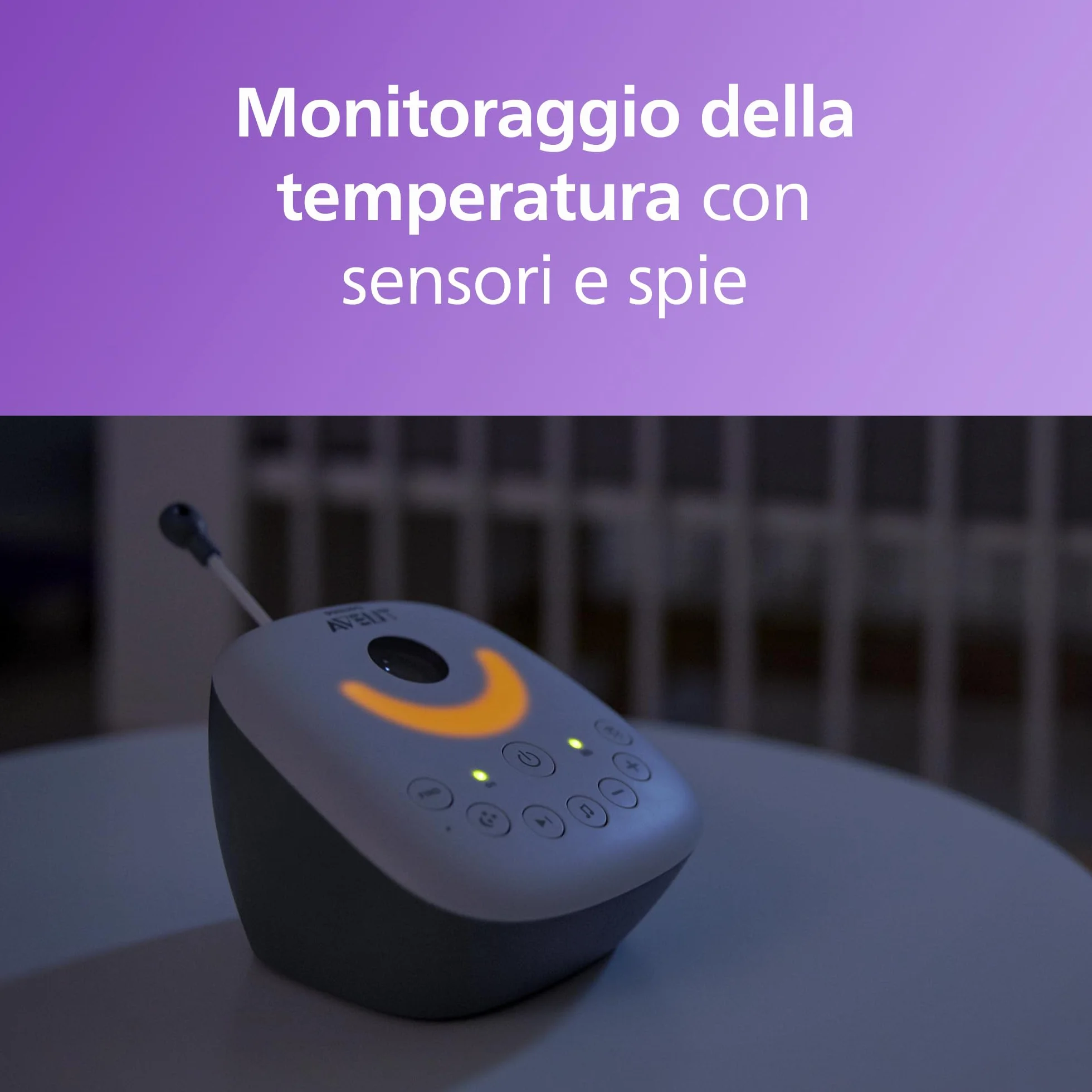 Philips Avent DECT Audio Baby Monitor SCD733/26 con luce notturna e proiettore stelline, portata 330 m, autonomia 24 ore