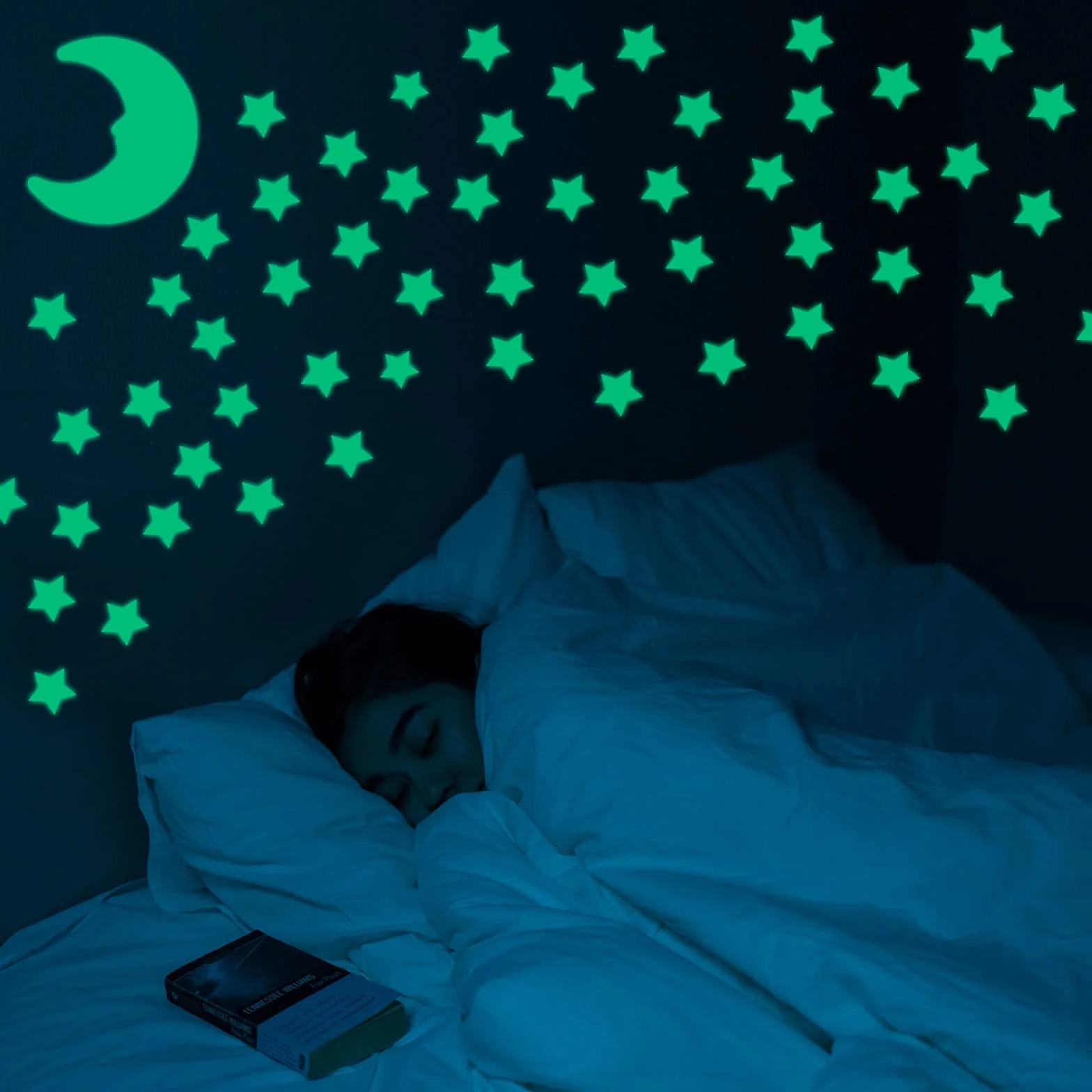 Adesivi da Parete Stelle Luminose Fluorescenti Lungo Luminosità Fosforescenti per Soffitto Camera Bambini
