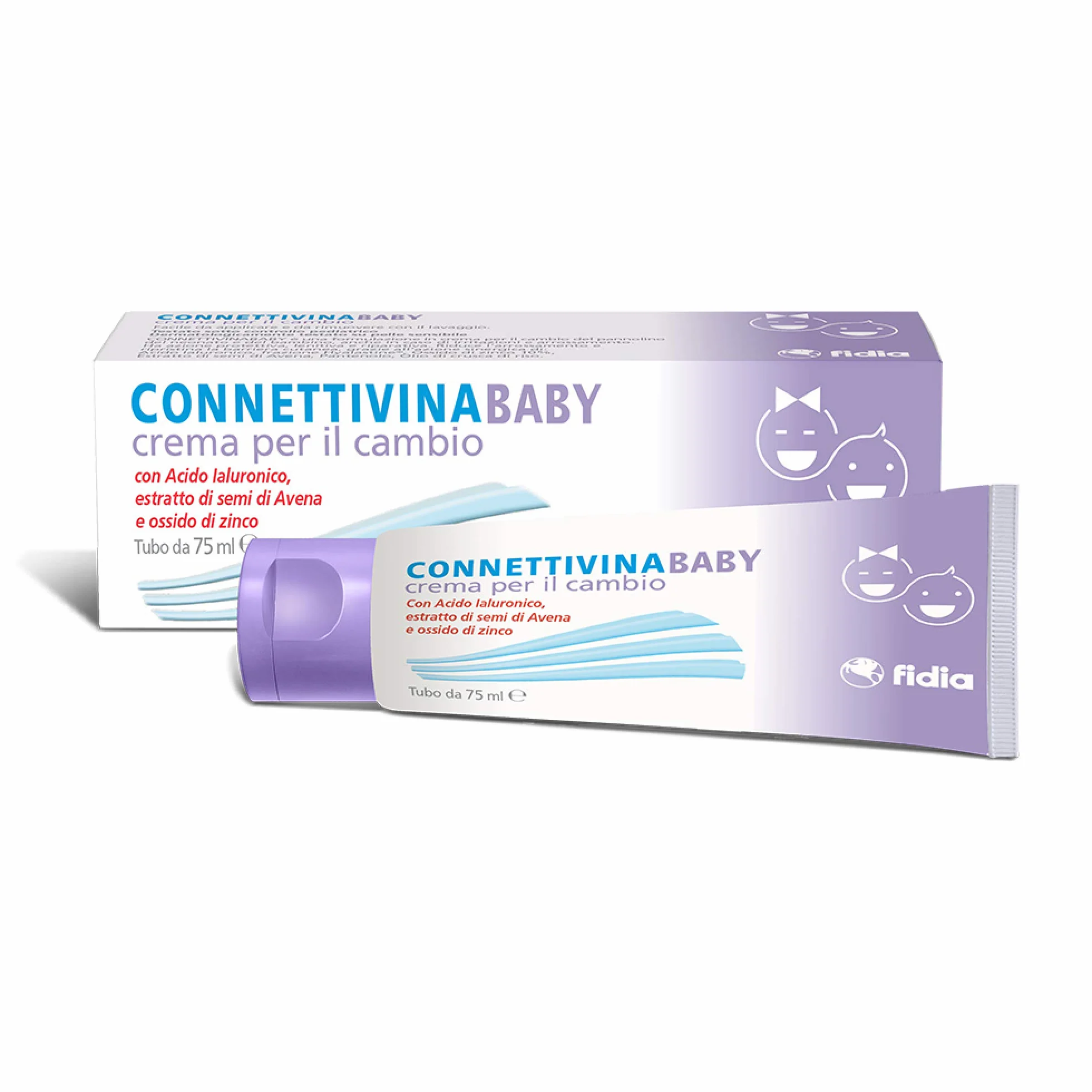 Fidia Farmaceutici ConnettivinaBaby Crema per il Cambio 75g con Acido Ialuronico e Ossido di Zinco