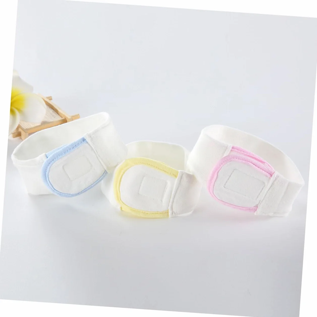 Cinghie Regolabili Per Pannolini Cotone Fissaggio Sicuro Riutilizzabile 3 Pezzi Blu Giallo Rosa