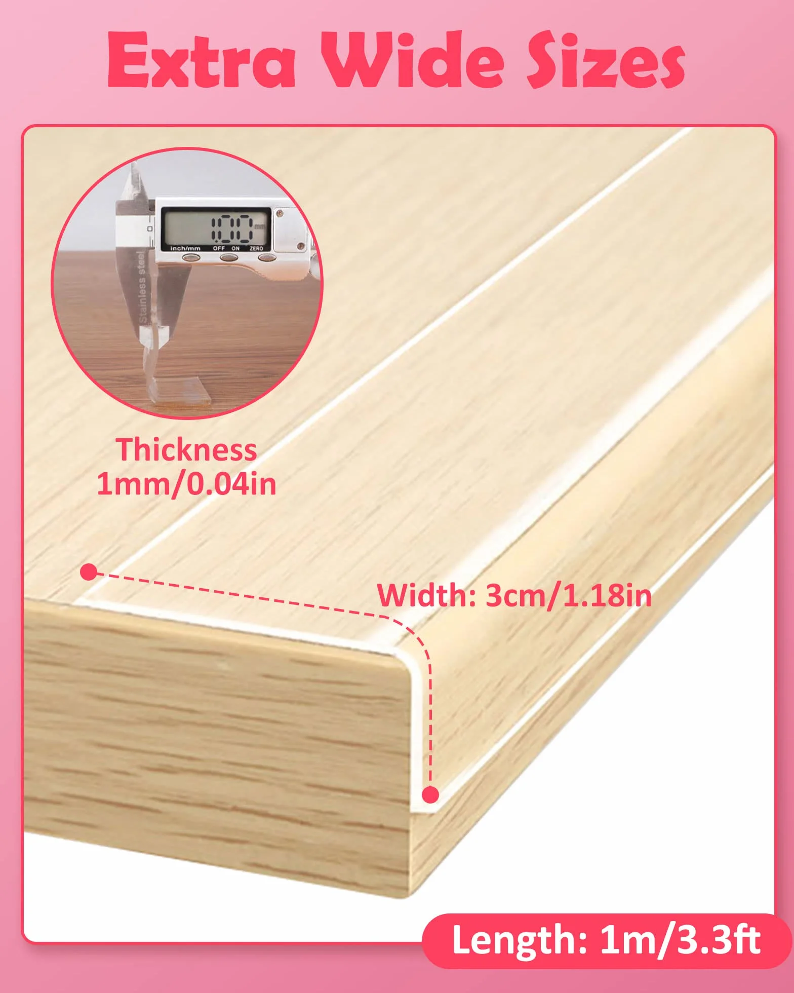 Loiion Paraspigoli per Bambini 1m Trasparente Pre-nastro Adesivo Extra Forte Nano Tape Multifunzione Protezione Muro Spessore 1mm